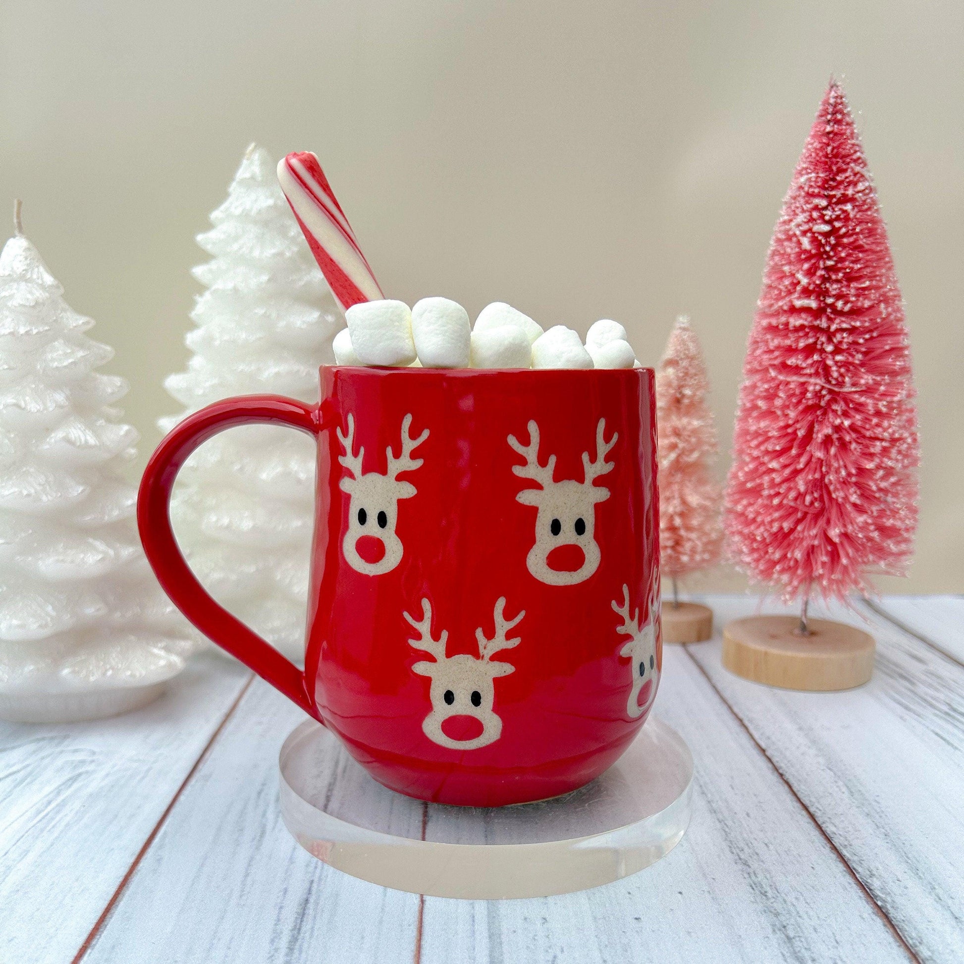 Red Reindeer 16 Ounce Mug