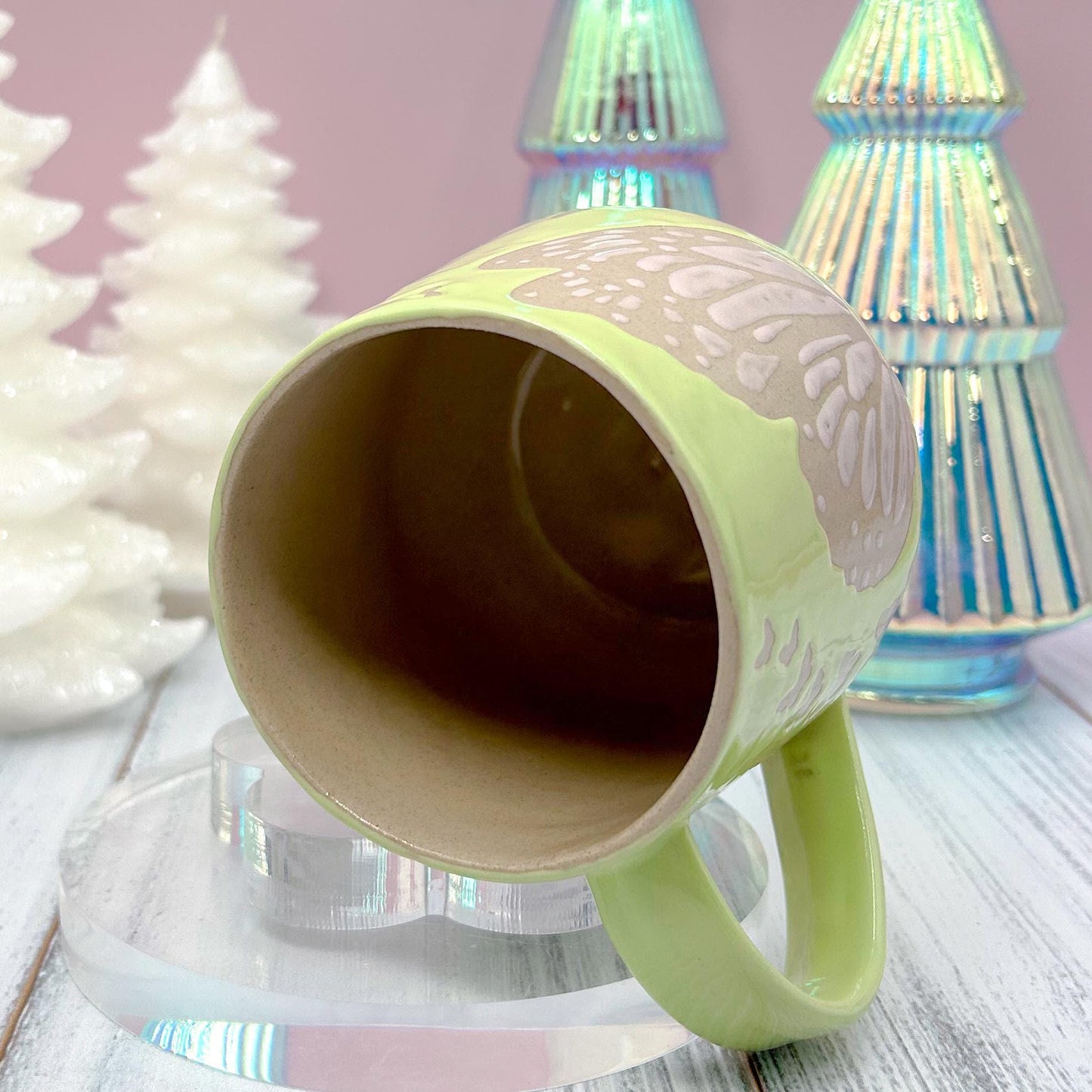 Light Green Butterfly Ceramic Mug