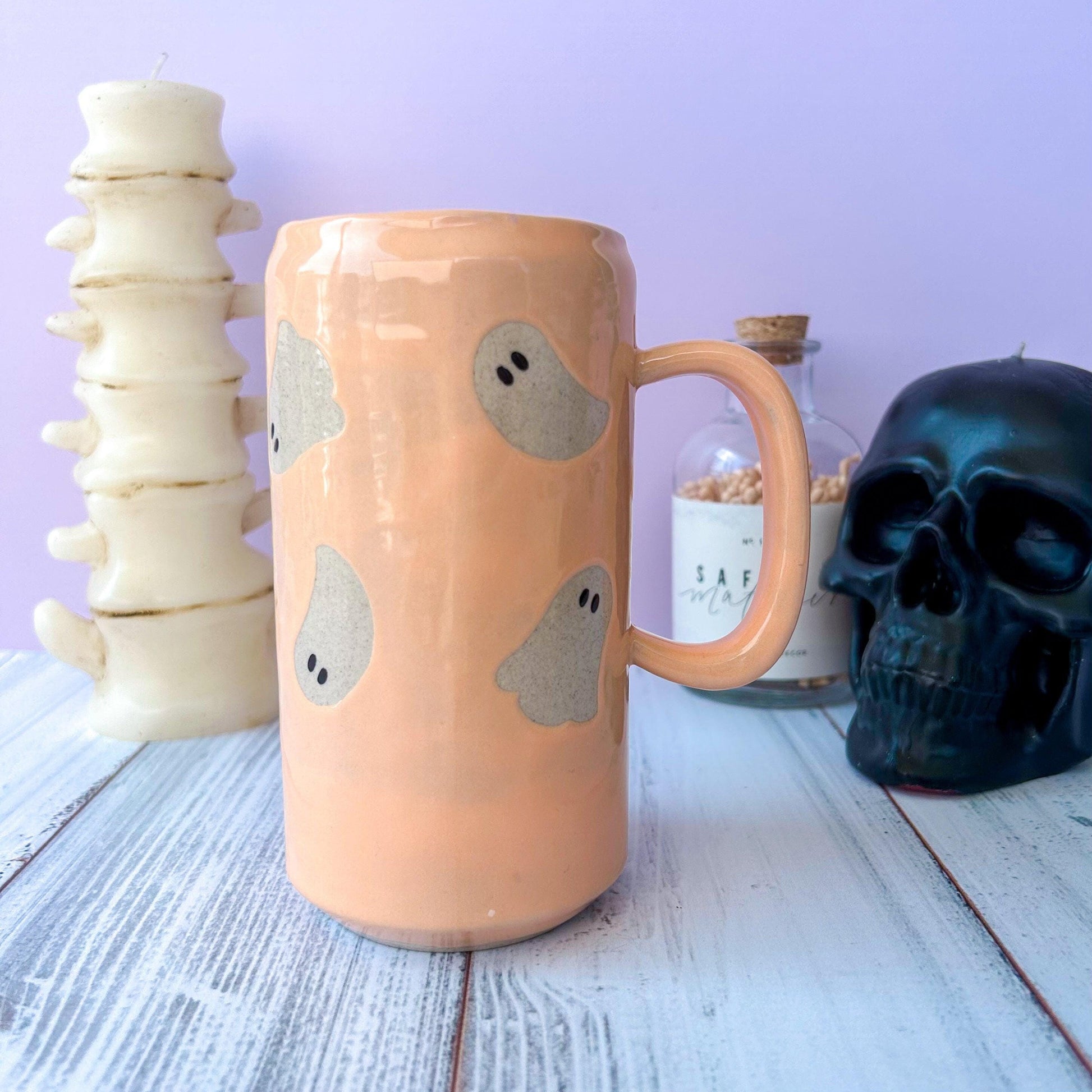 Peach Ghost Tumbler Ceramic Mug