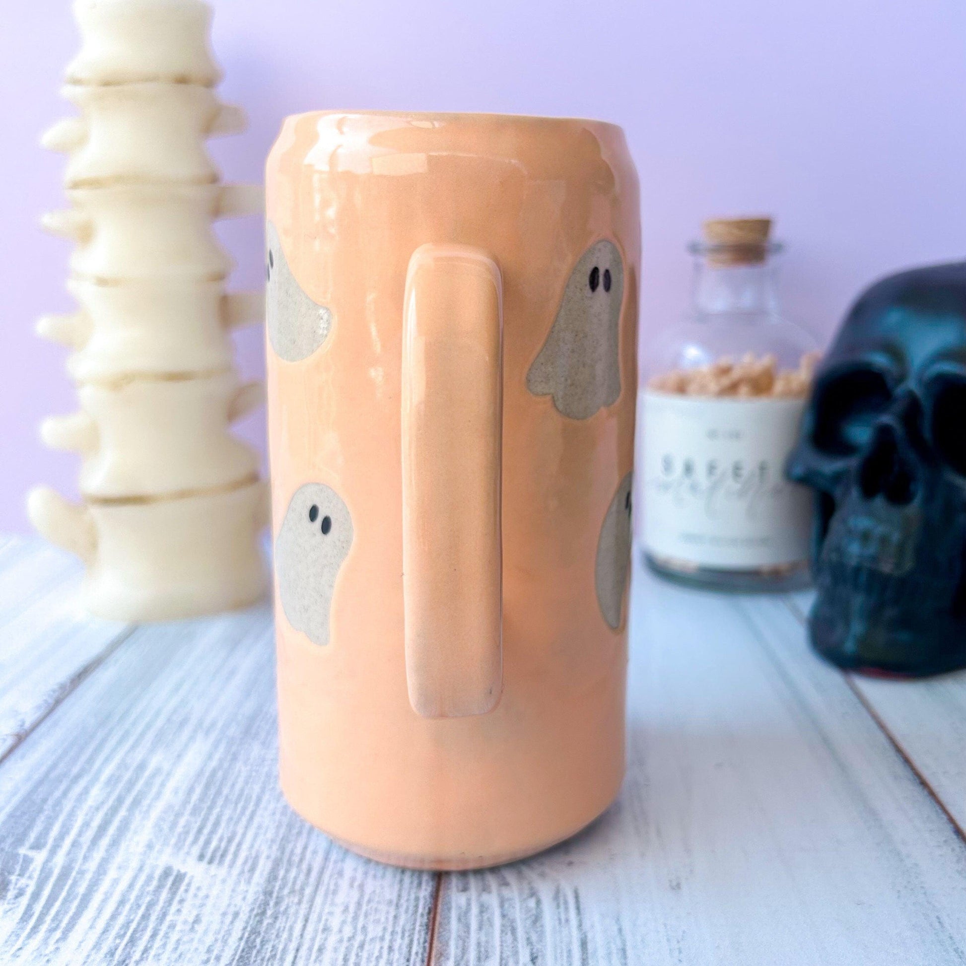 Peach Ghost Tumbler Ceramic Mug