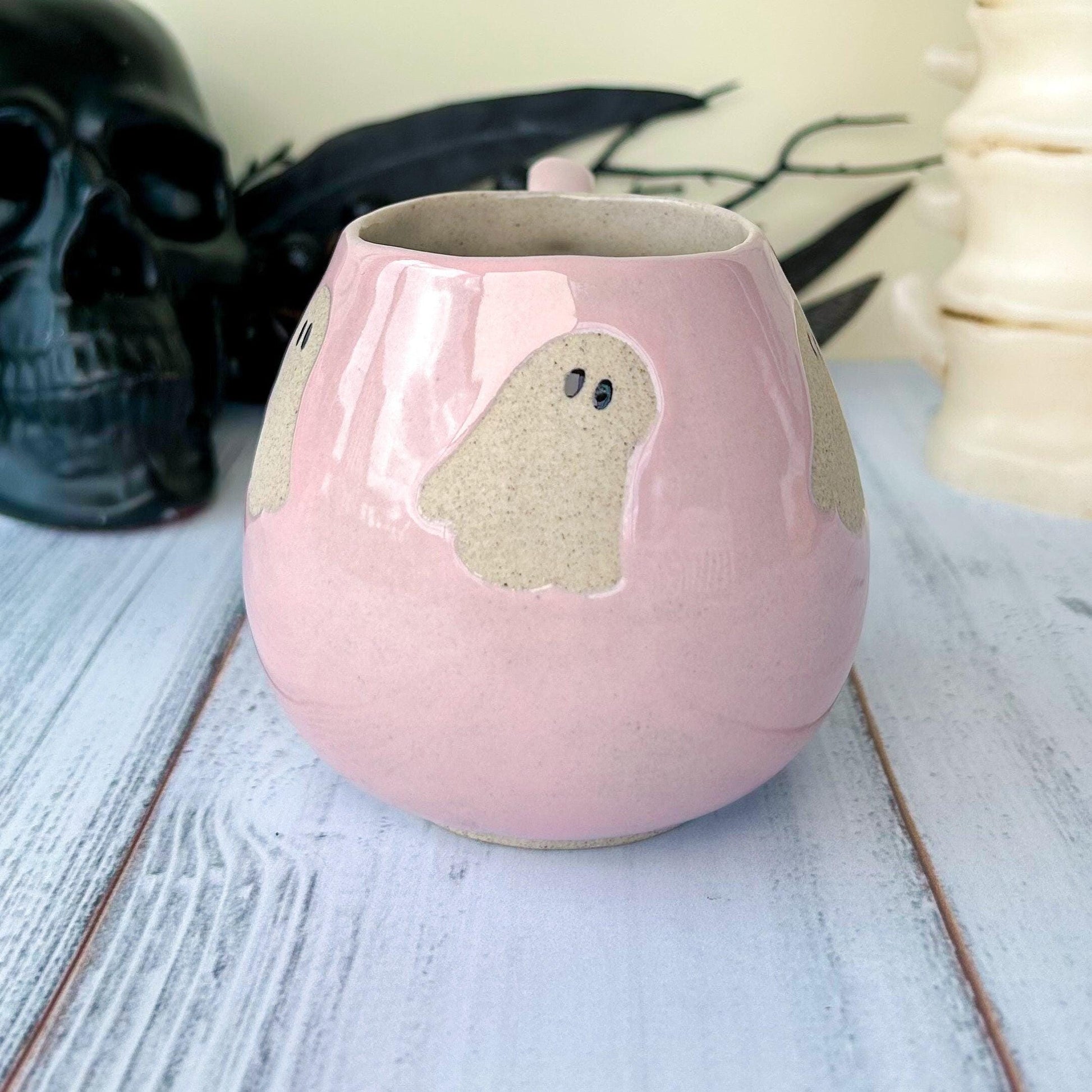 Pink Ghost 12 Ounce Ceramic Mug