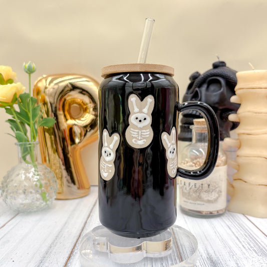 Black Seleton Bunny Spring Ceramic Mug