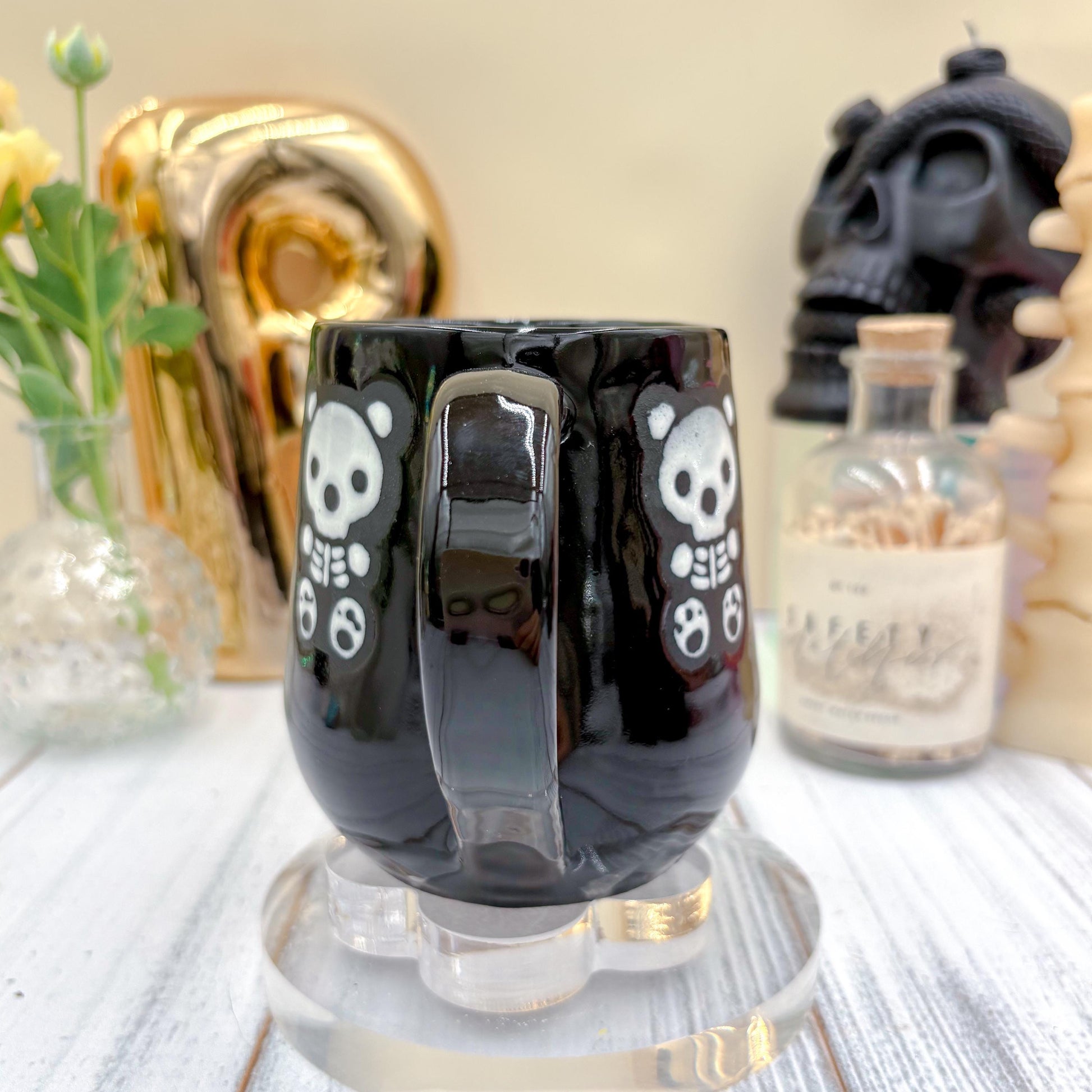 Matte Black Gummy Bear Ceramic Mug