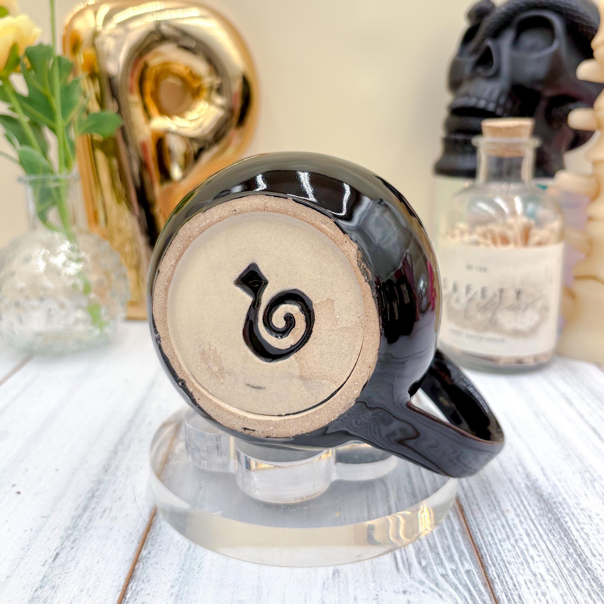Matte Black Gummy Bear Ceramic Mug