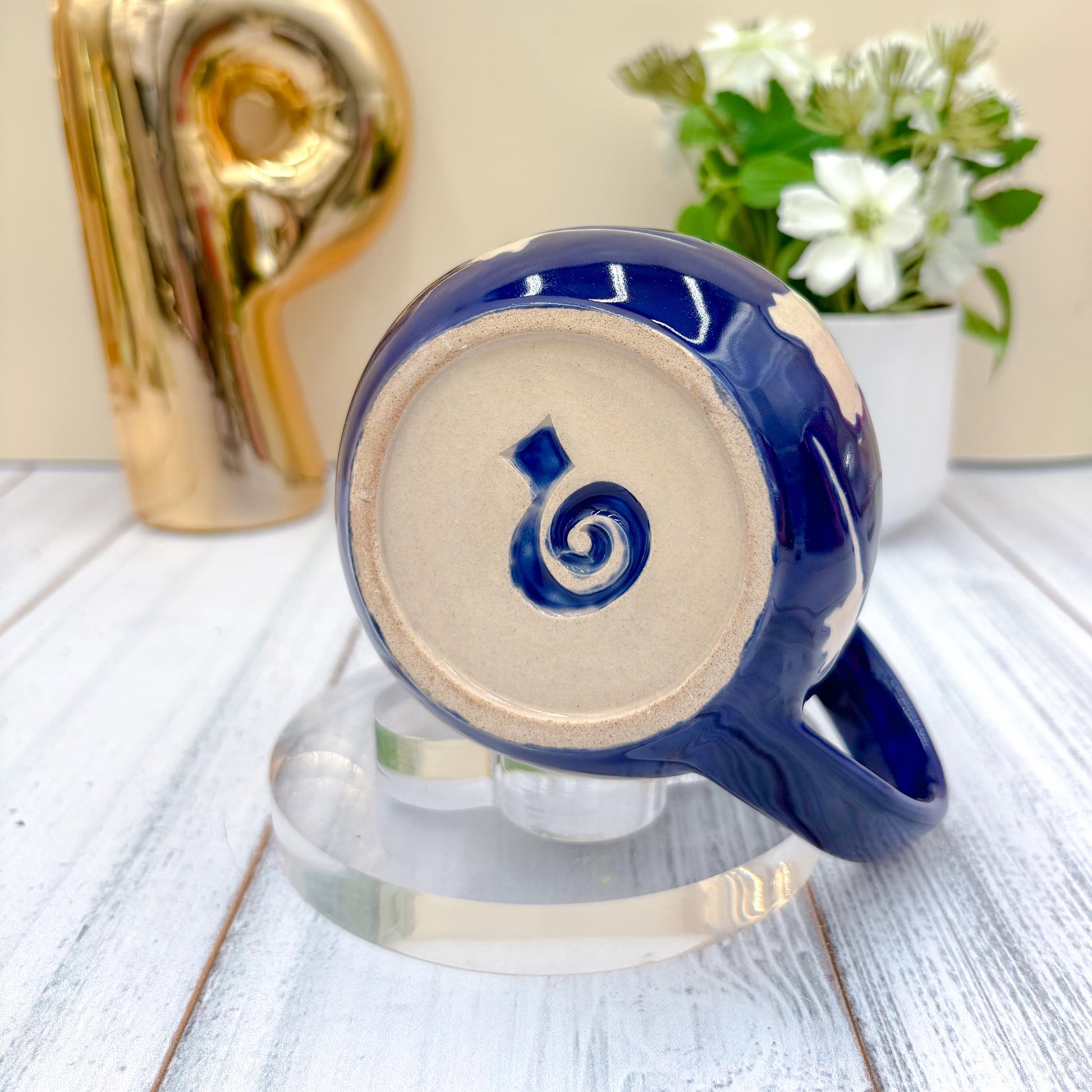 Dark Blue Airplane Ceramic Mug