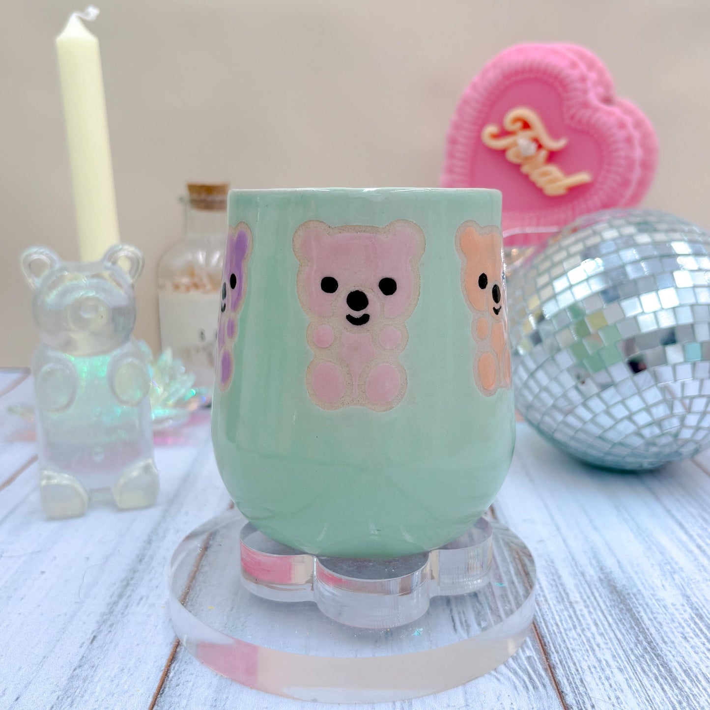Aqua Gummy Bear Ceramic Mug