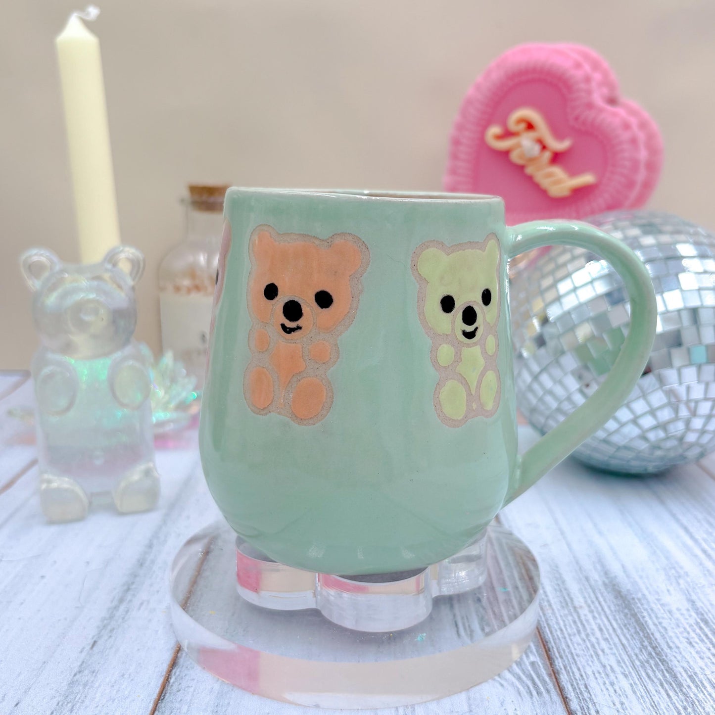 Aqua Gummy Bear Ceramic Mug