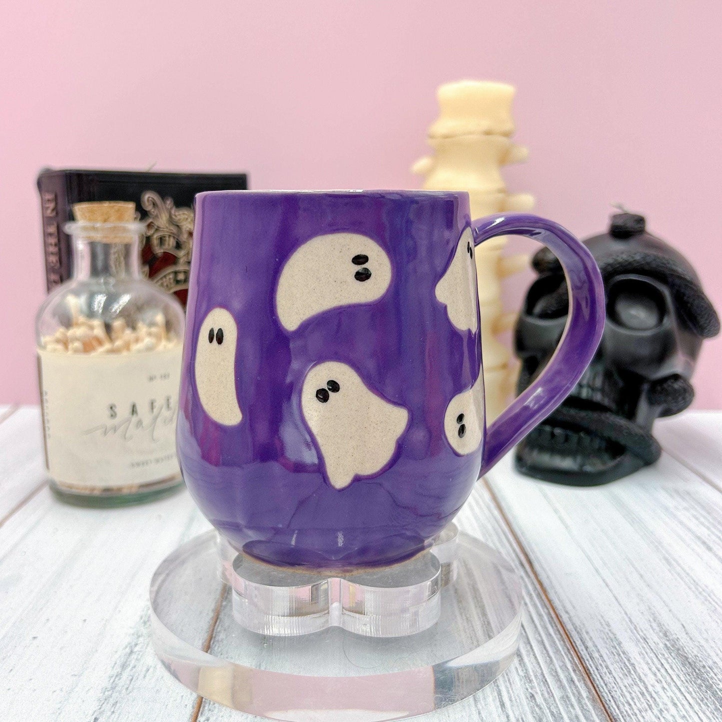 Dark Purple Ghost Ceramic Mug