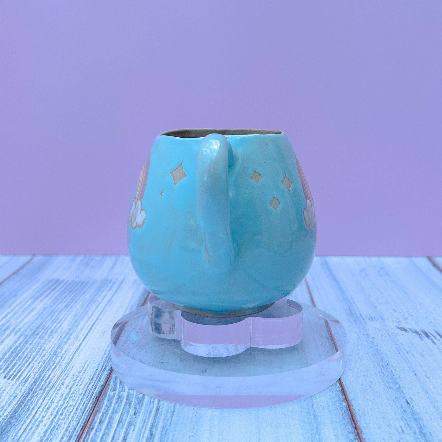 Light Blue Rainbow 12 oz Ceramic Mug