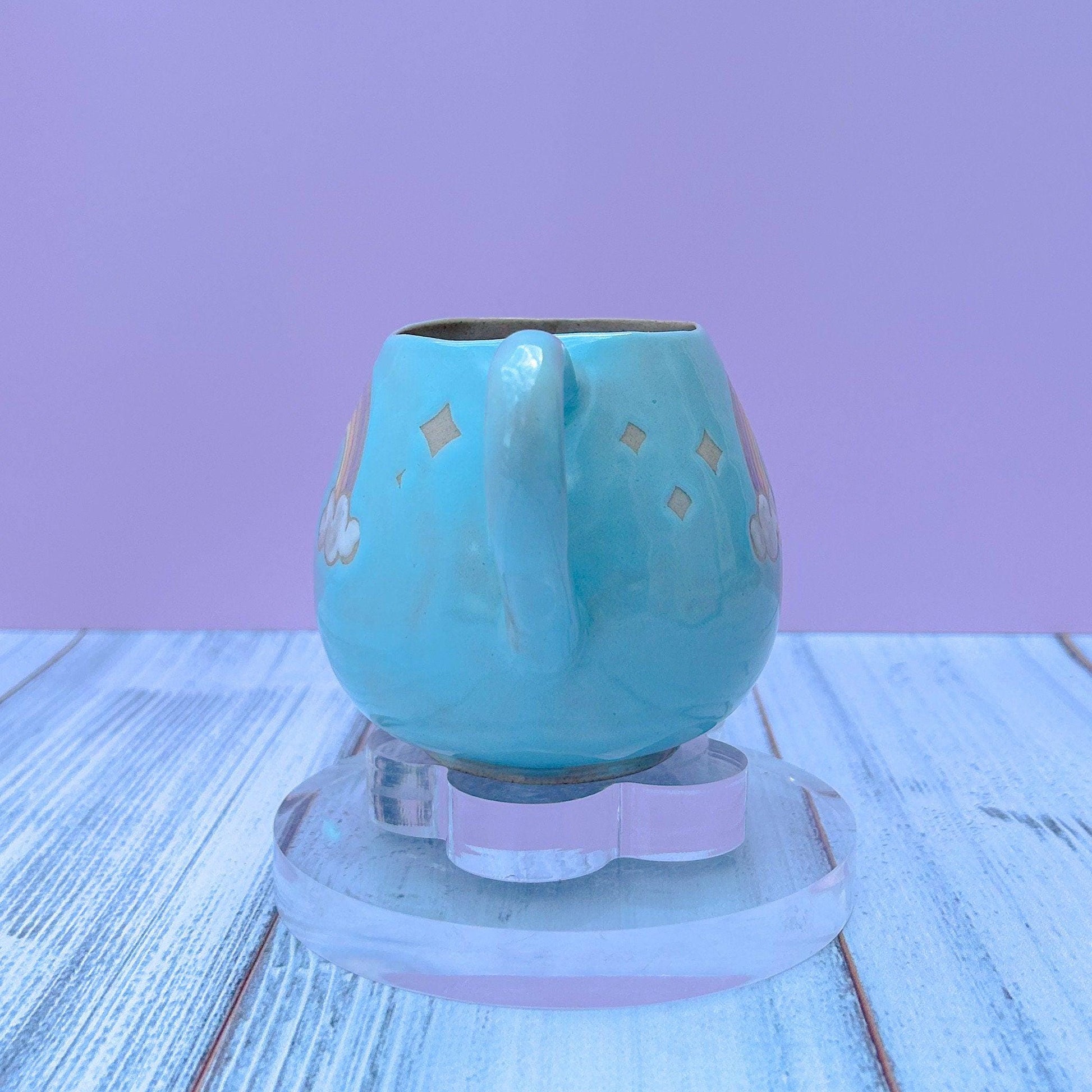 Light Blue Rainbow 12 oz Ceramic Mug