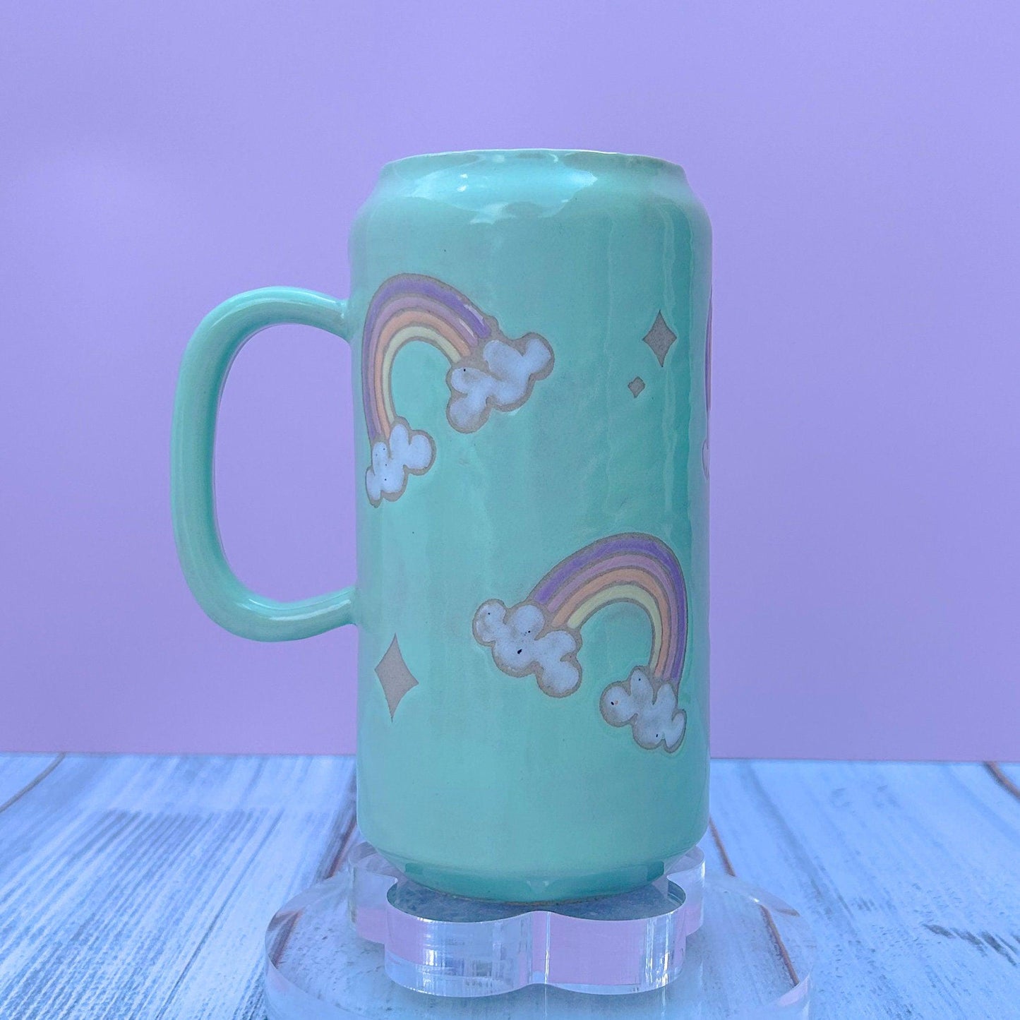 Aqua Rainbow Tumbler Ceramic Mug