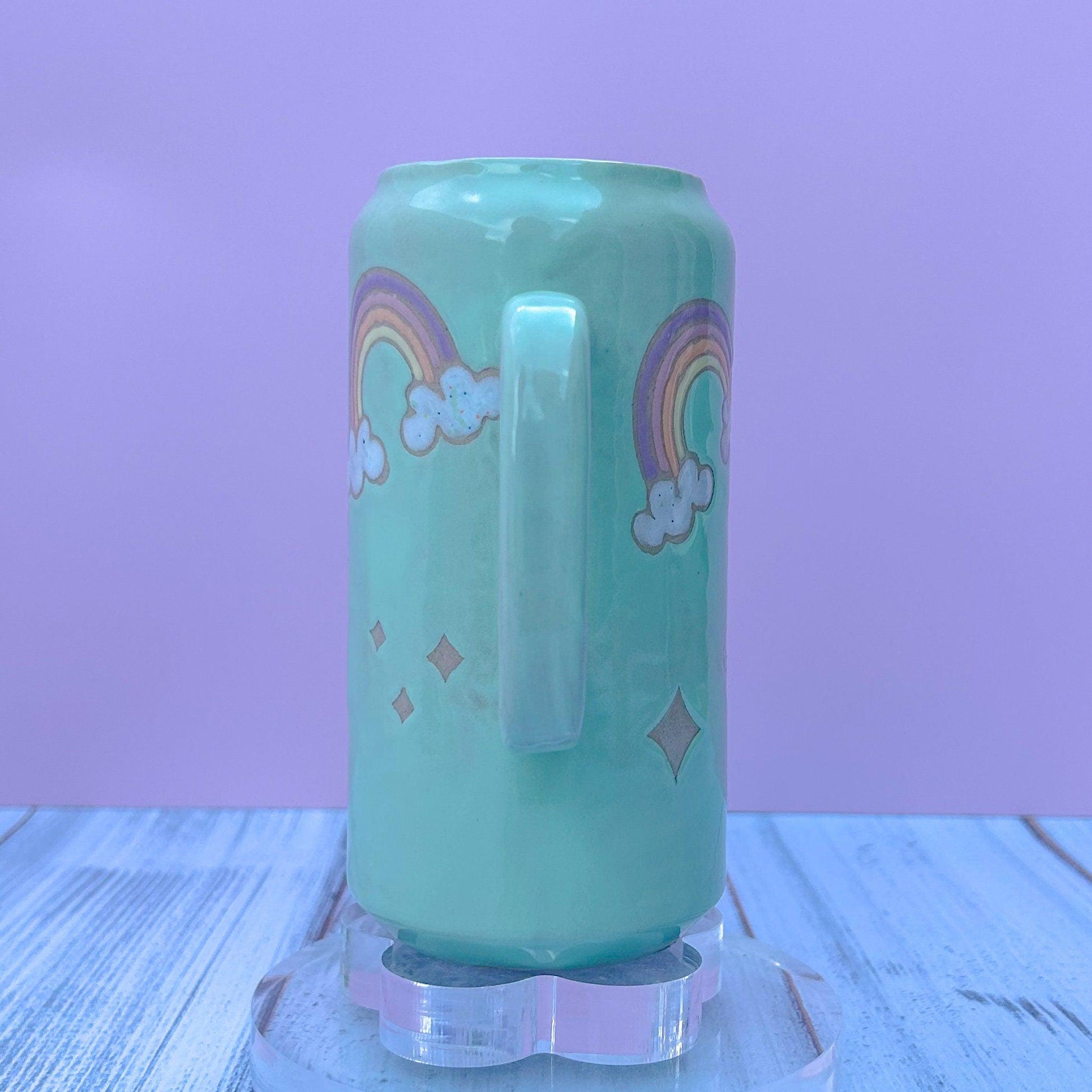 Aqua Rainbow Tumbler Ceramic Mug