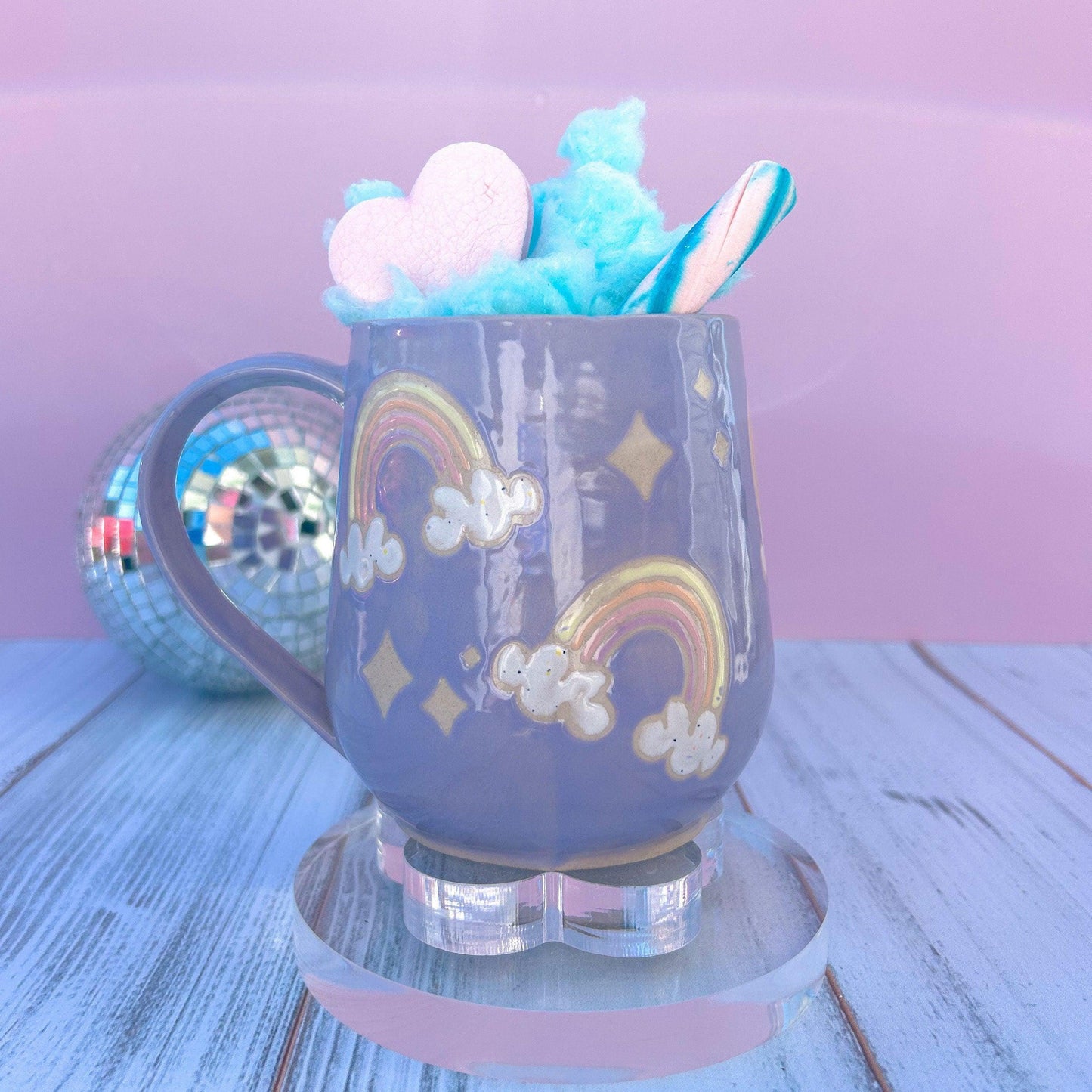 Lavender Rainbow Ceramic Mug