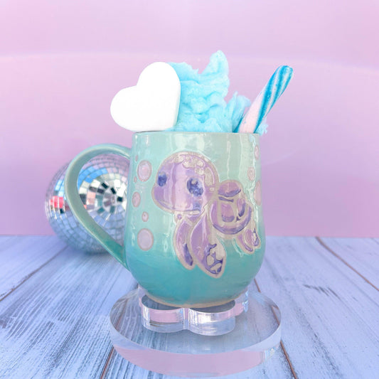 Purple Sea Turtle Ceramic Mug