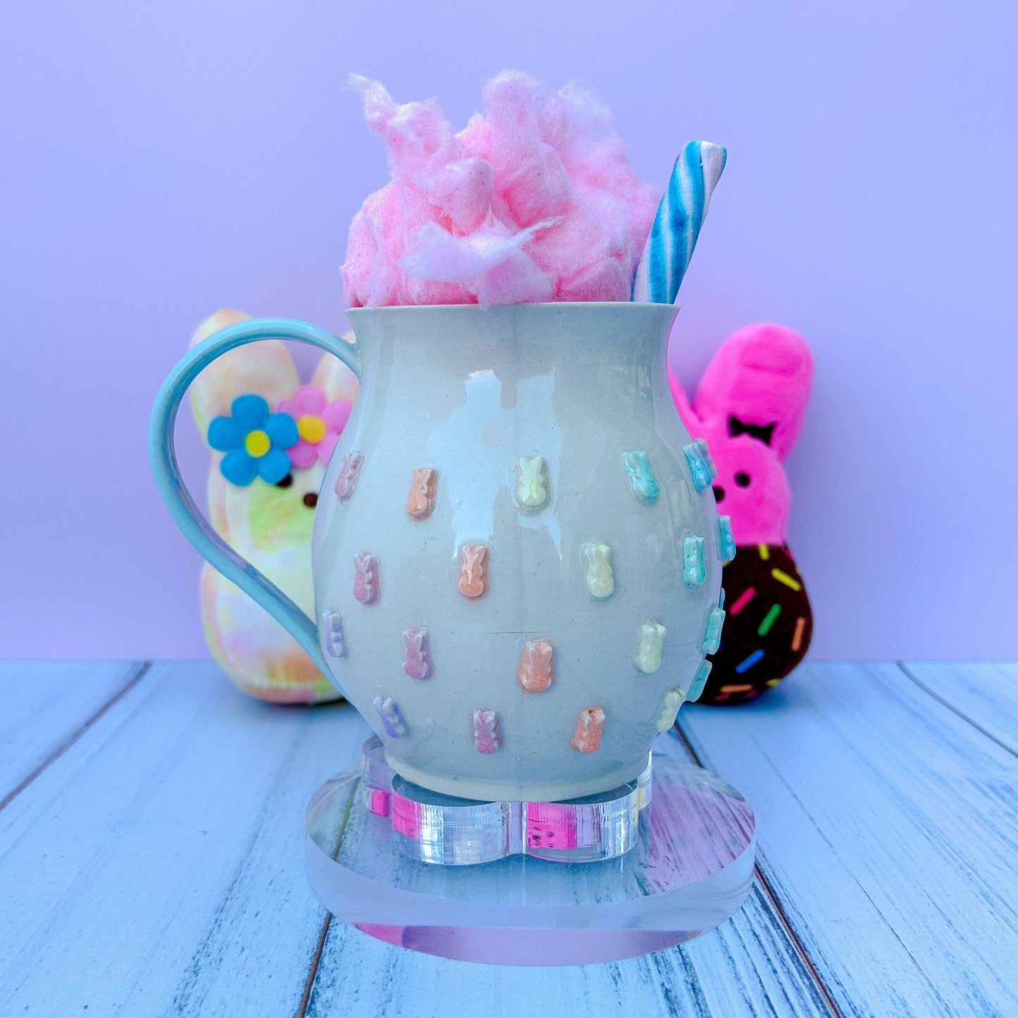 Pastel Rainbow Bunny Spring Ceramic Mug