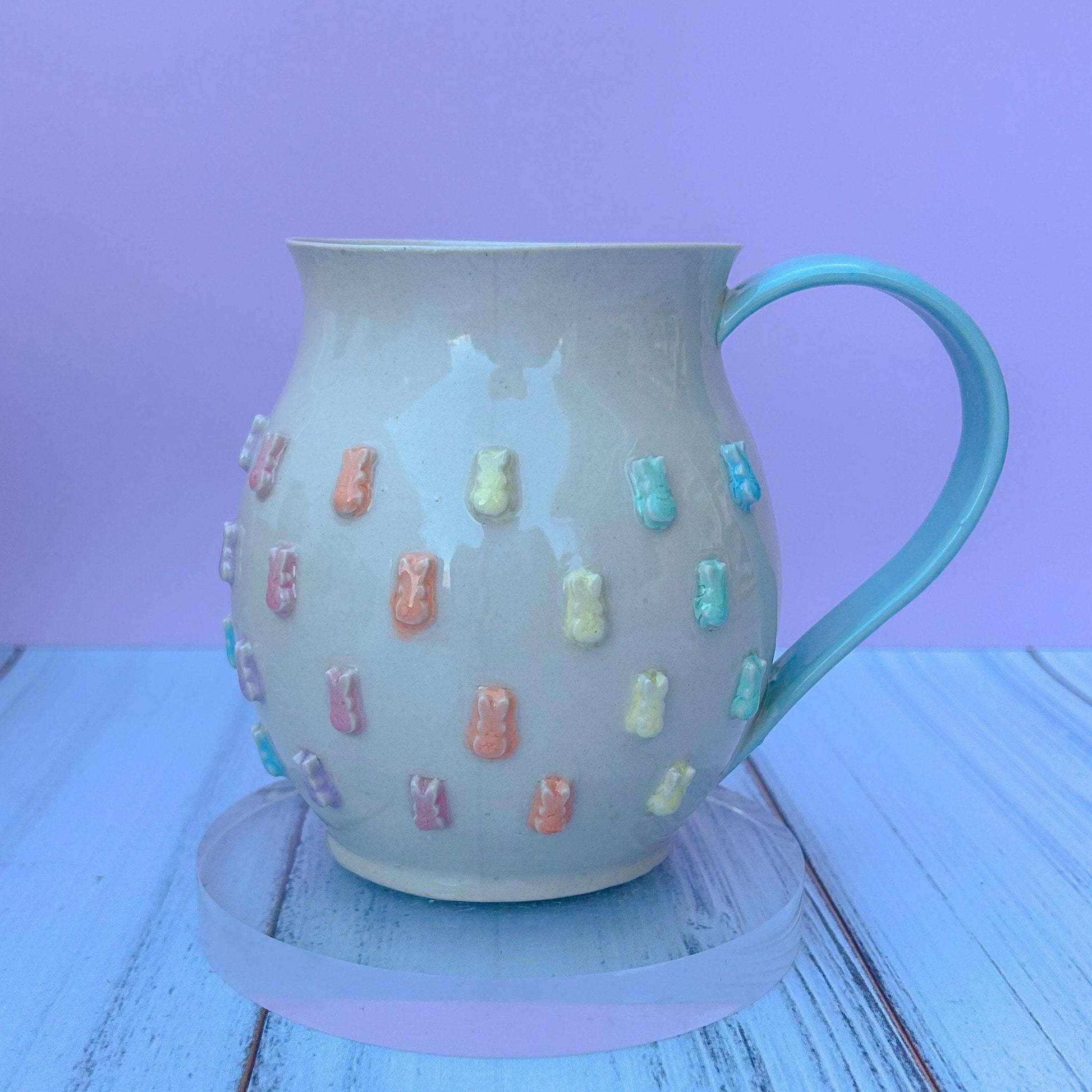 Pastel Rainbow Bunny Spring Ceramic Mug