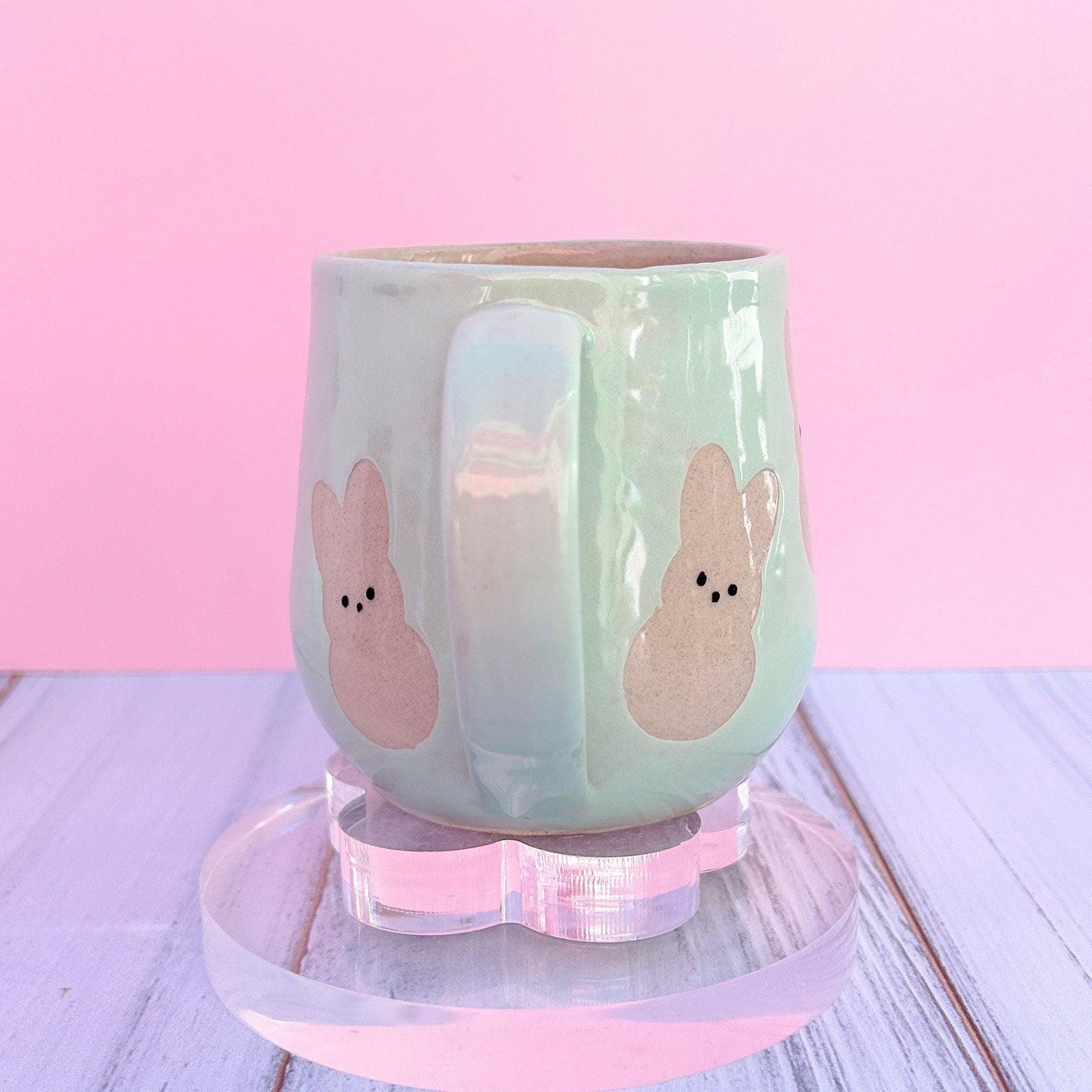 Aqua Bunny Spring Ceramic Mug
