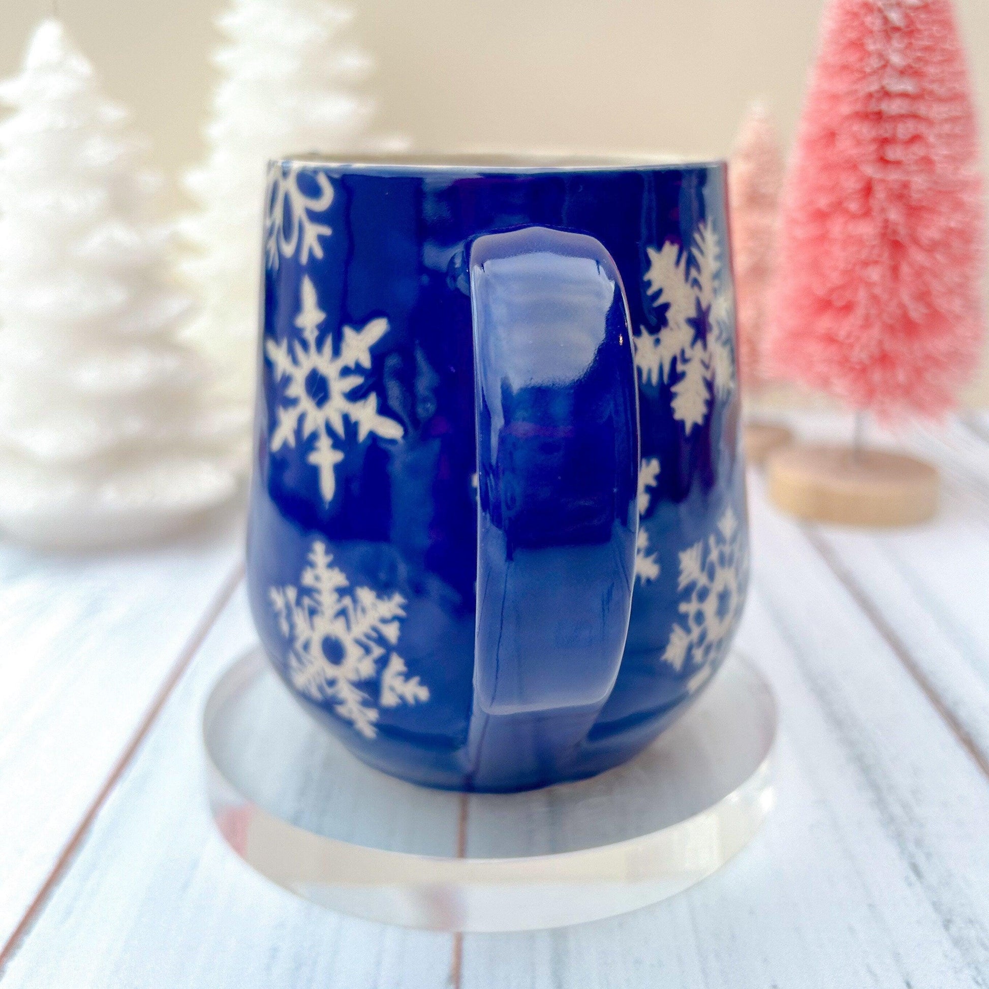 Blue Snowflake 16 Ounce Ceramic Mug