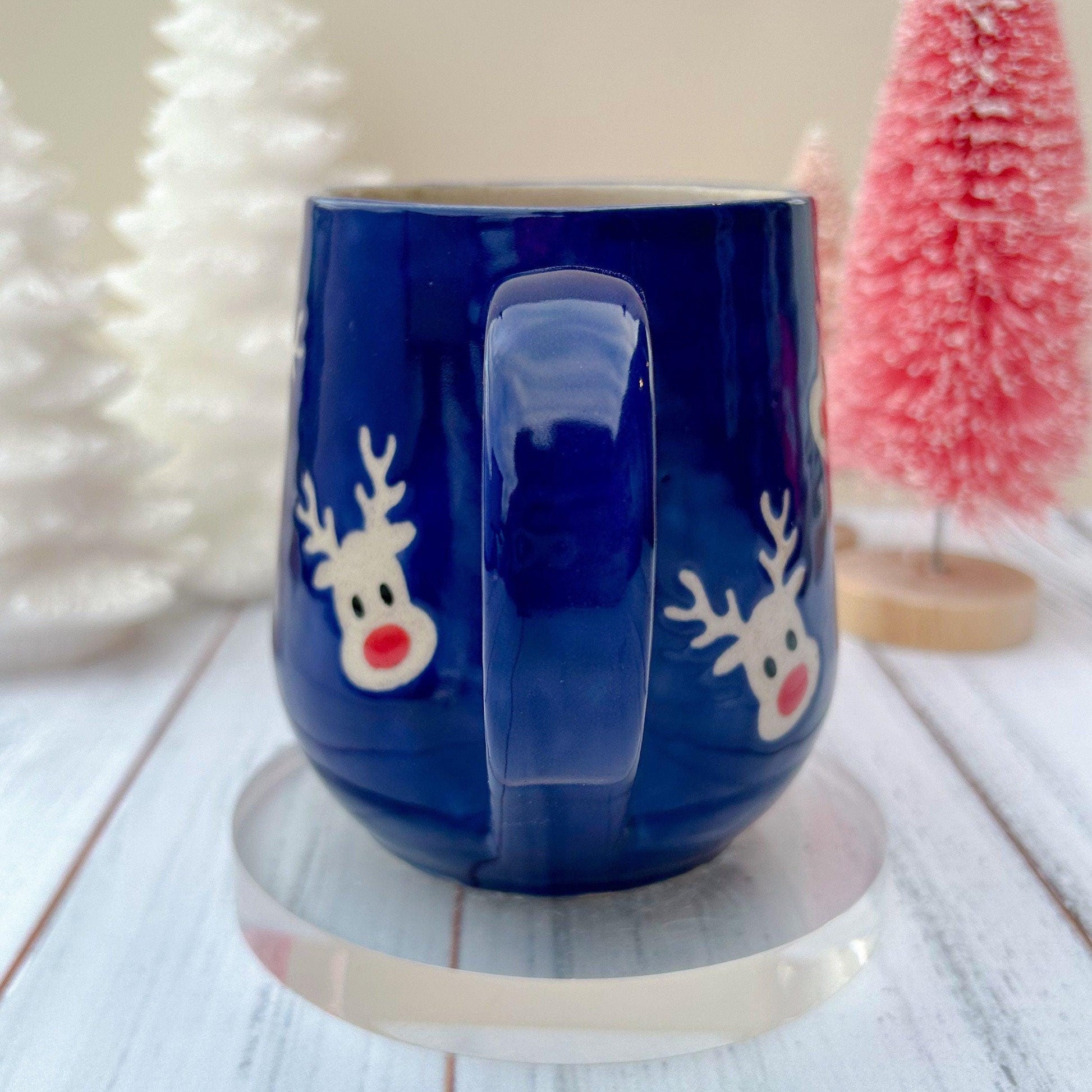 Blue Reindeer 16 Ounce Ceramic Mug