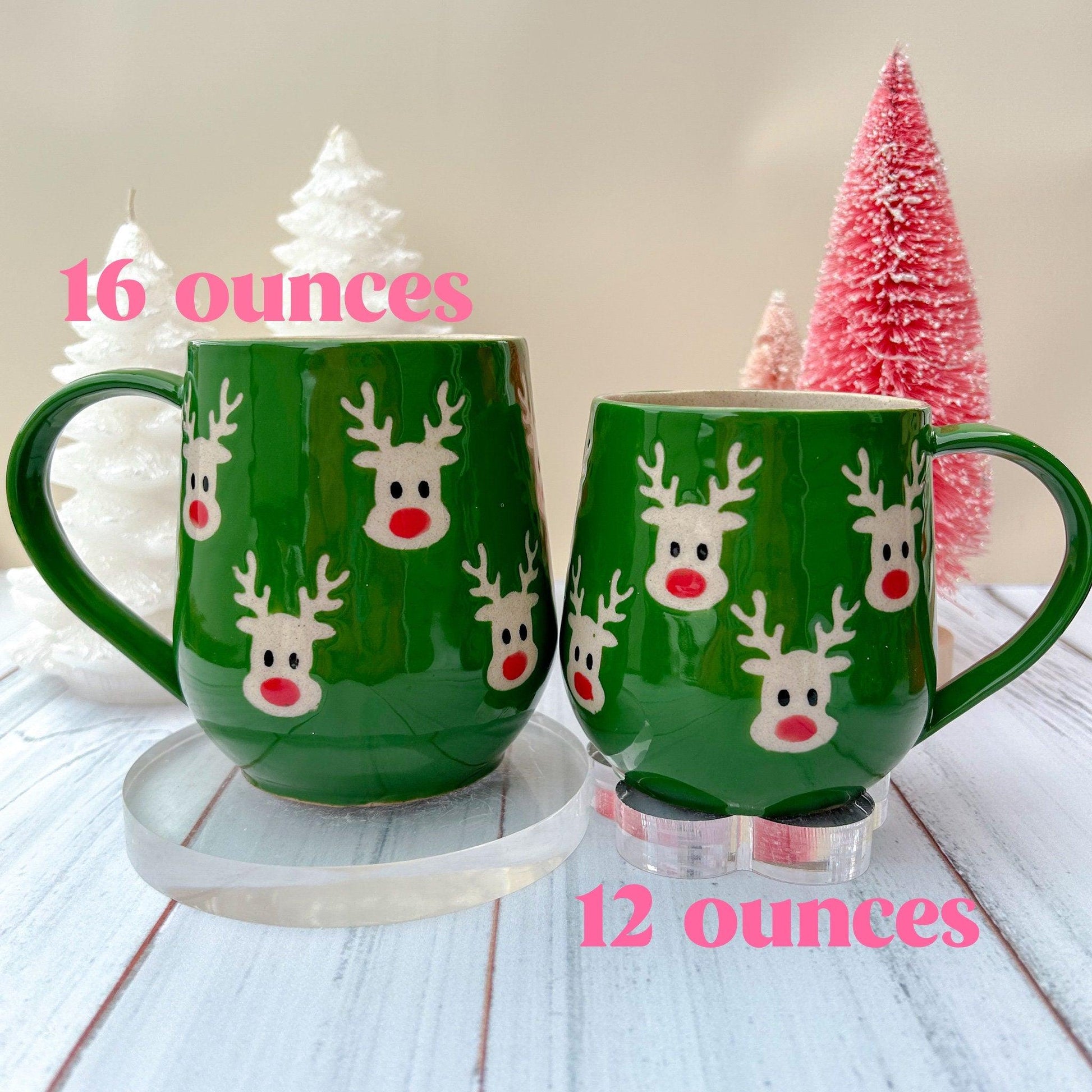 Blue Reindeer 16 Ounce Ceramic Mug