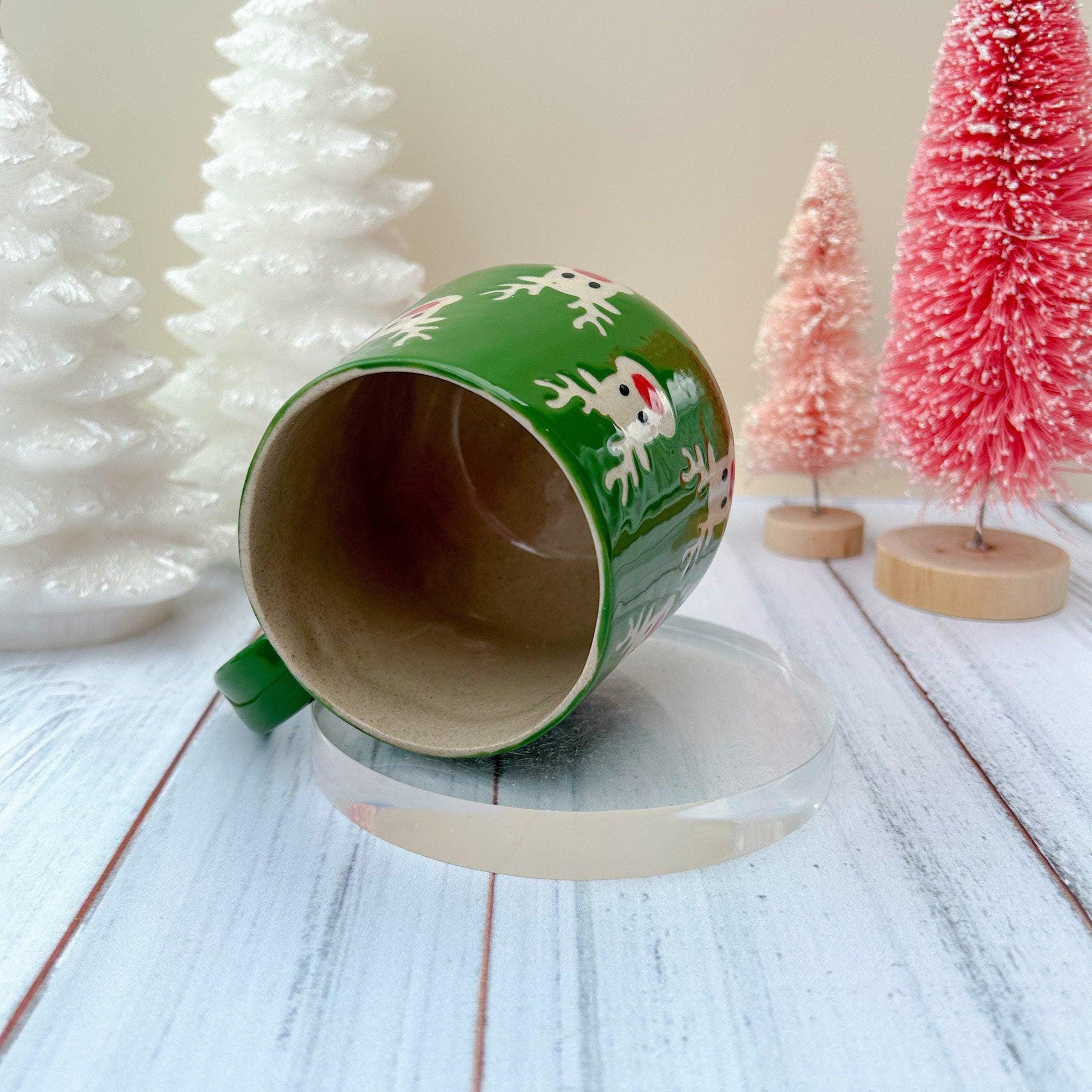 Green Reindeer Ceramic Mug