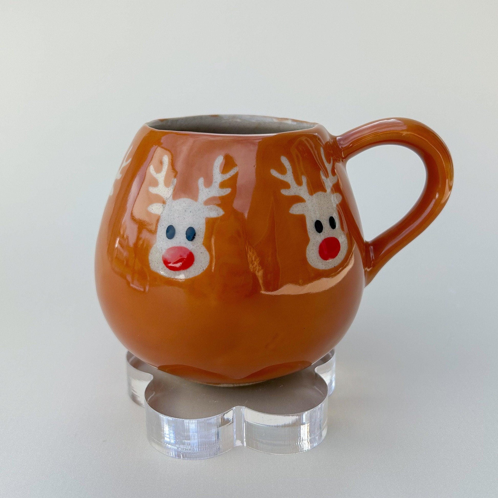Brown Reindeer 12 Ounce Ceramic Mug