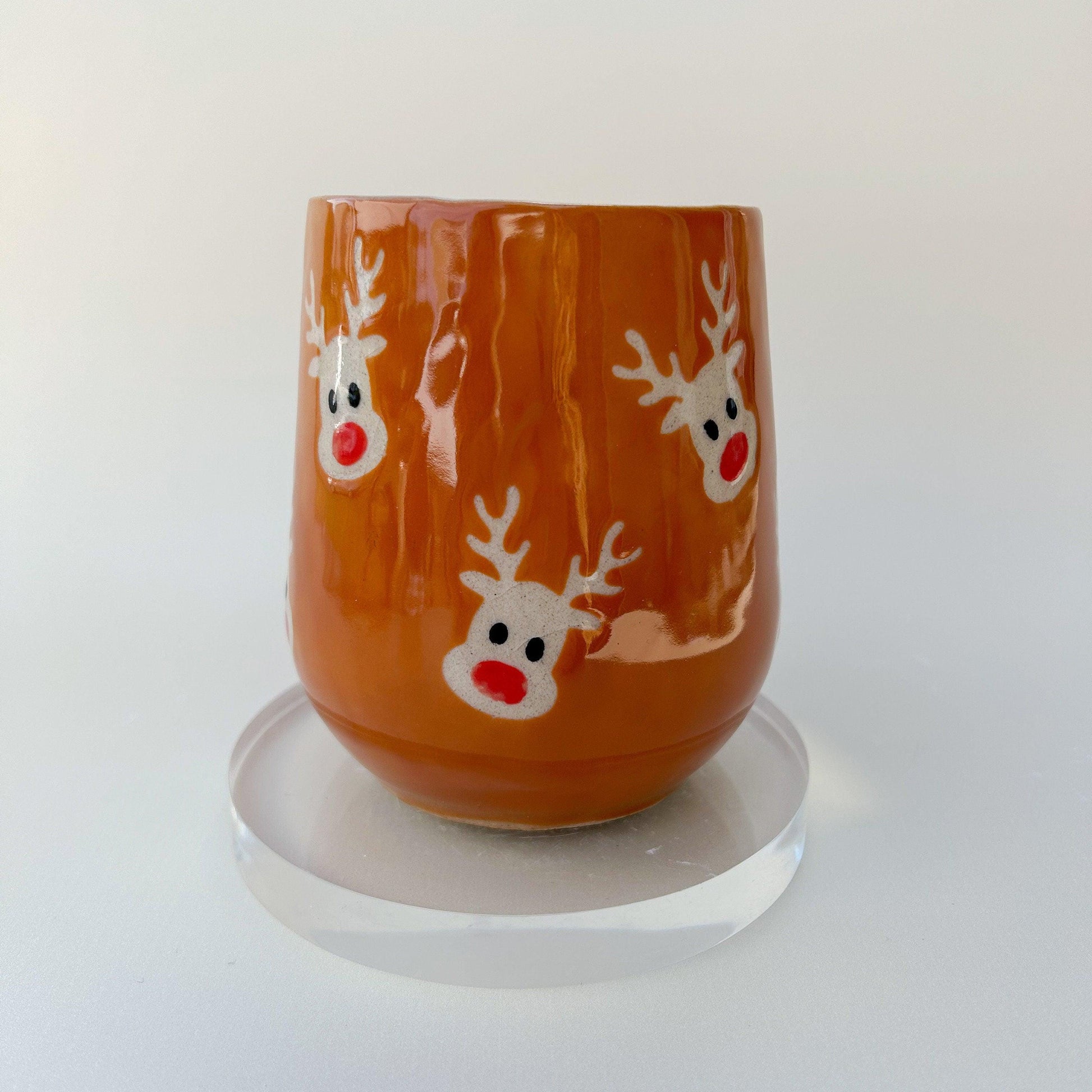 Brown Reindeer 16 Ounce Ceramic Mug