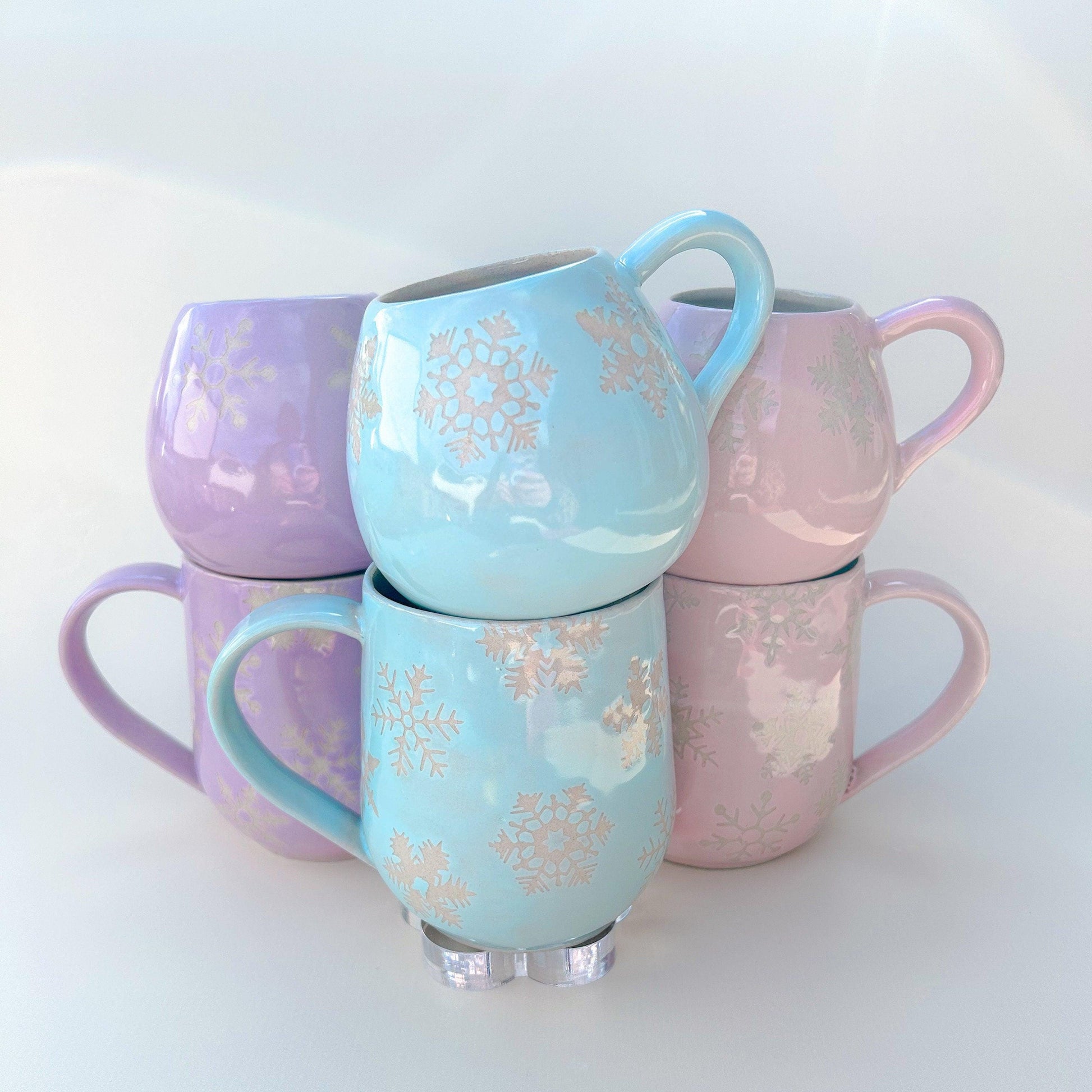 Blue Snowflake 16 Ounce Ceramic Mug