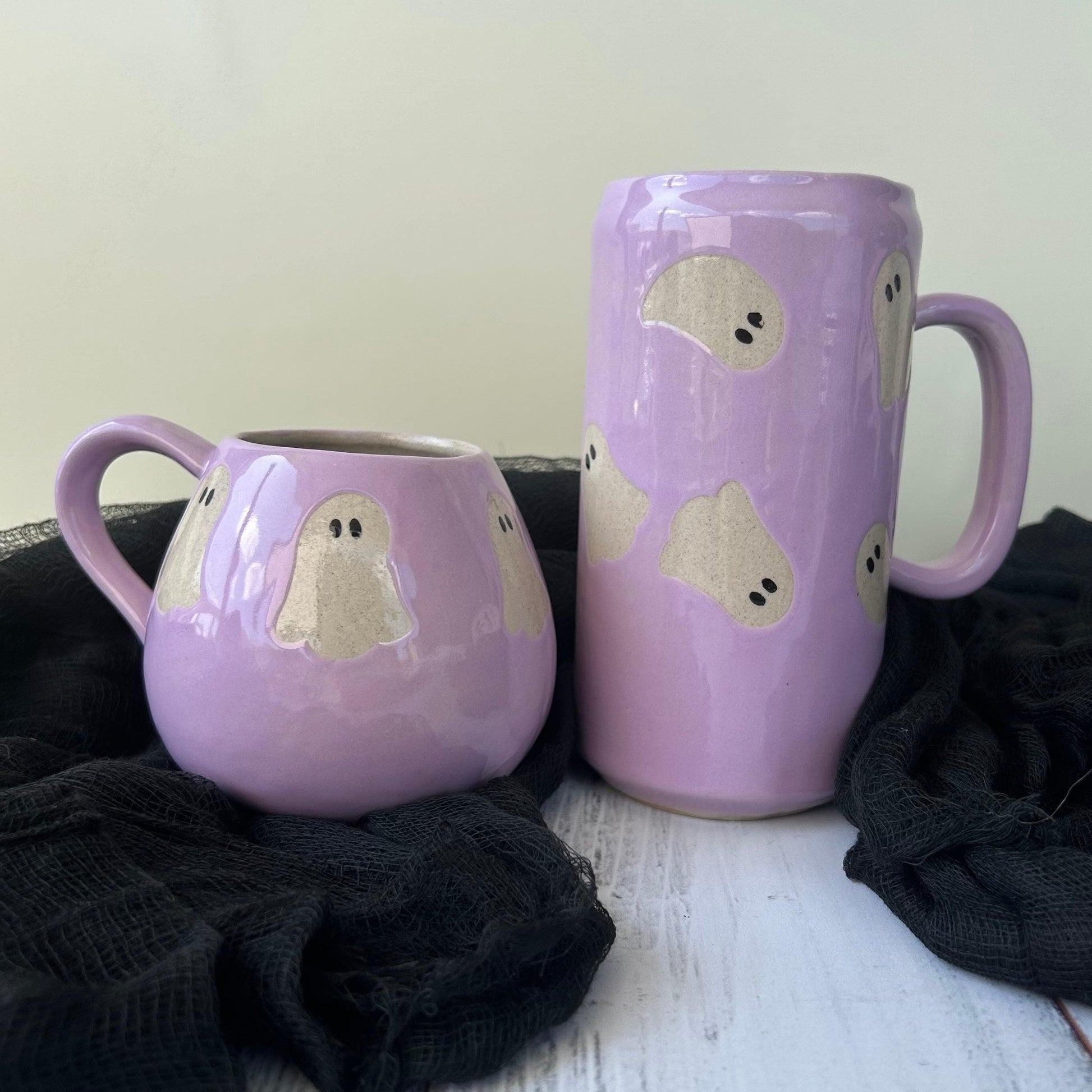 Purple Ghost 12 Oz Ceramic Mug