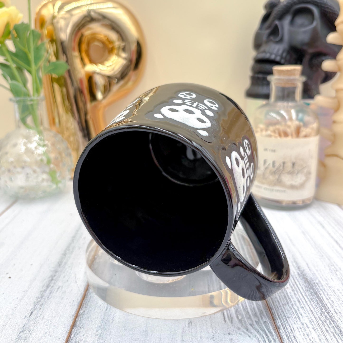 Matte Black Gummy Bear Ceramic Mug