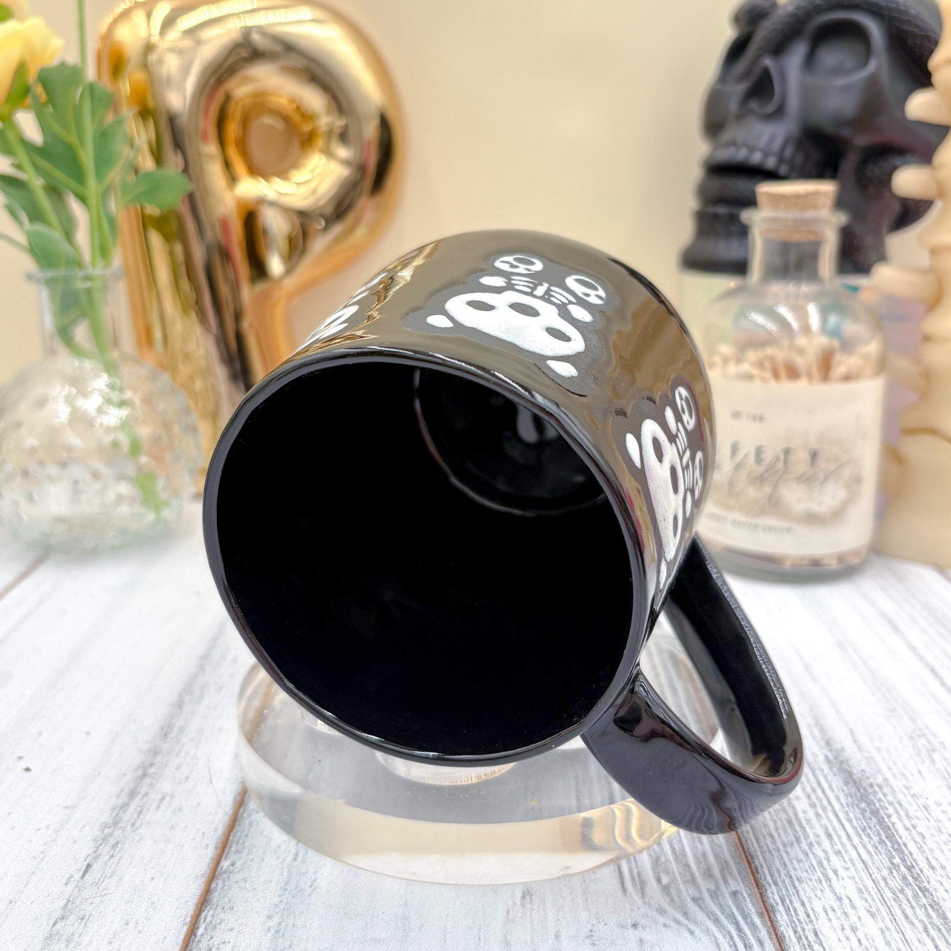 Matte Black Gummy Bear Ceramic Mug