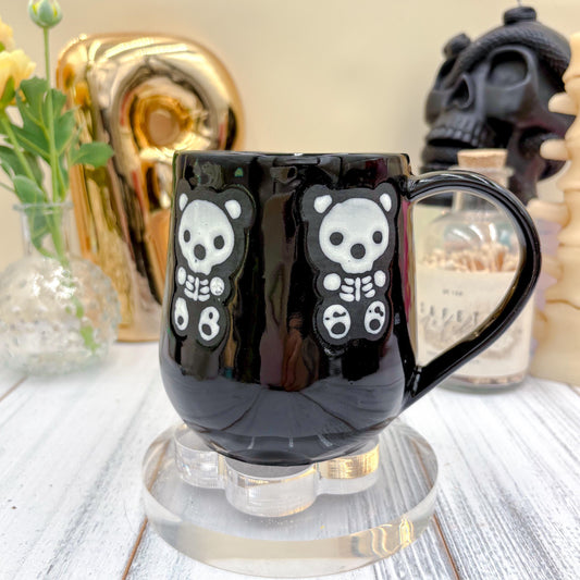 Matte Black Gummy Bear Ceramic Mug