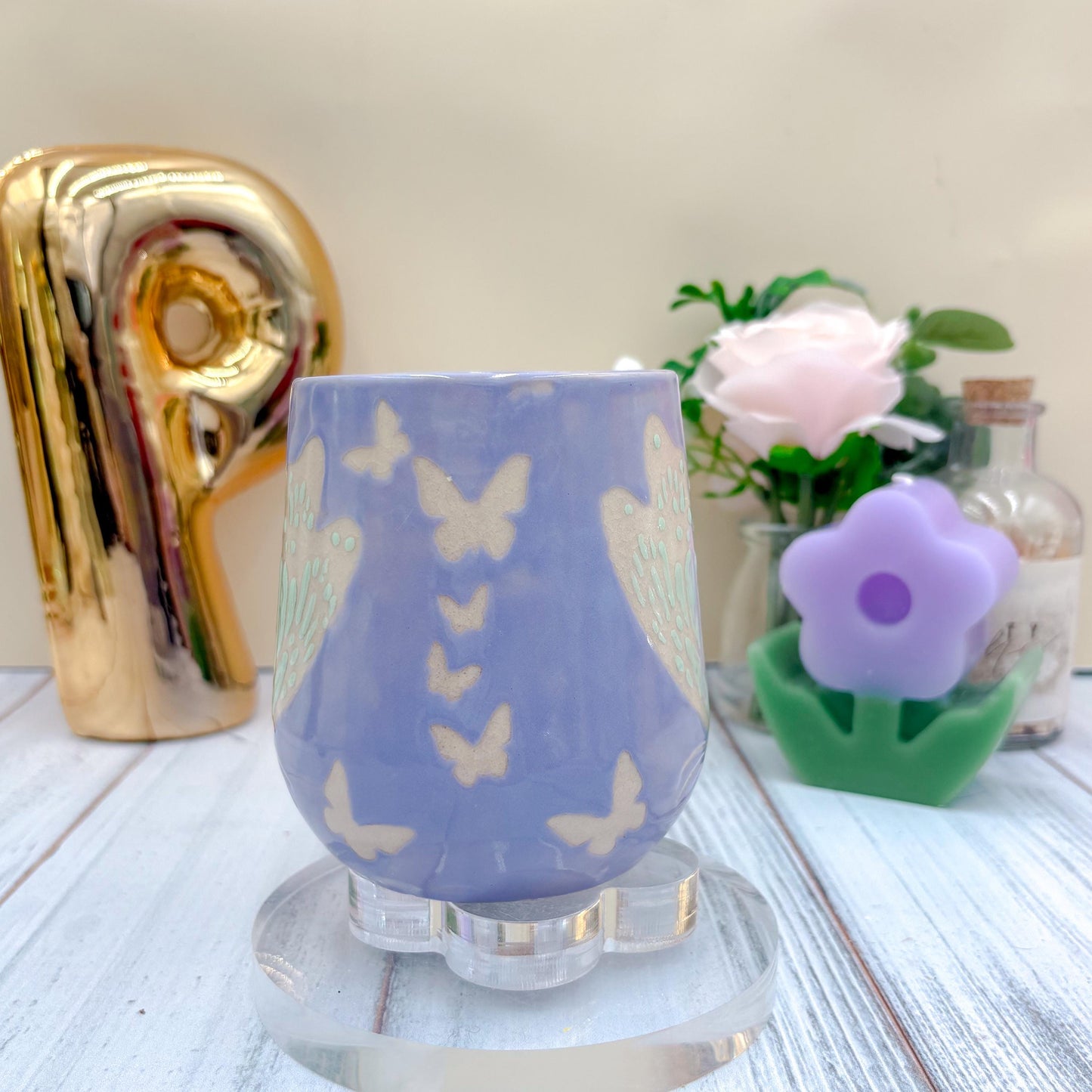 Lavender Butterfly Ceramic Mug