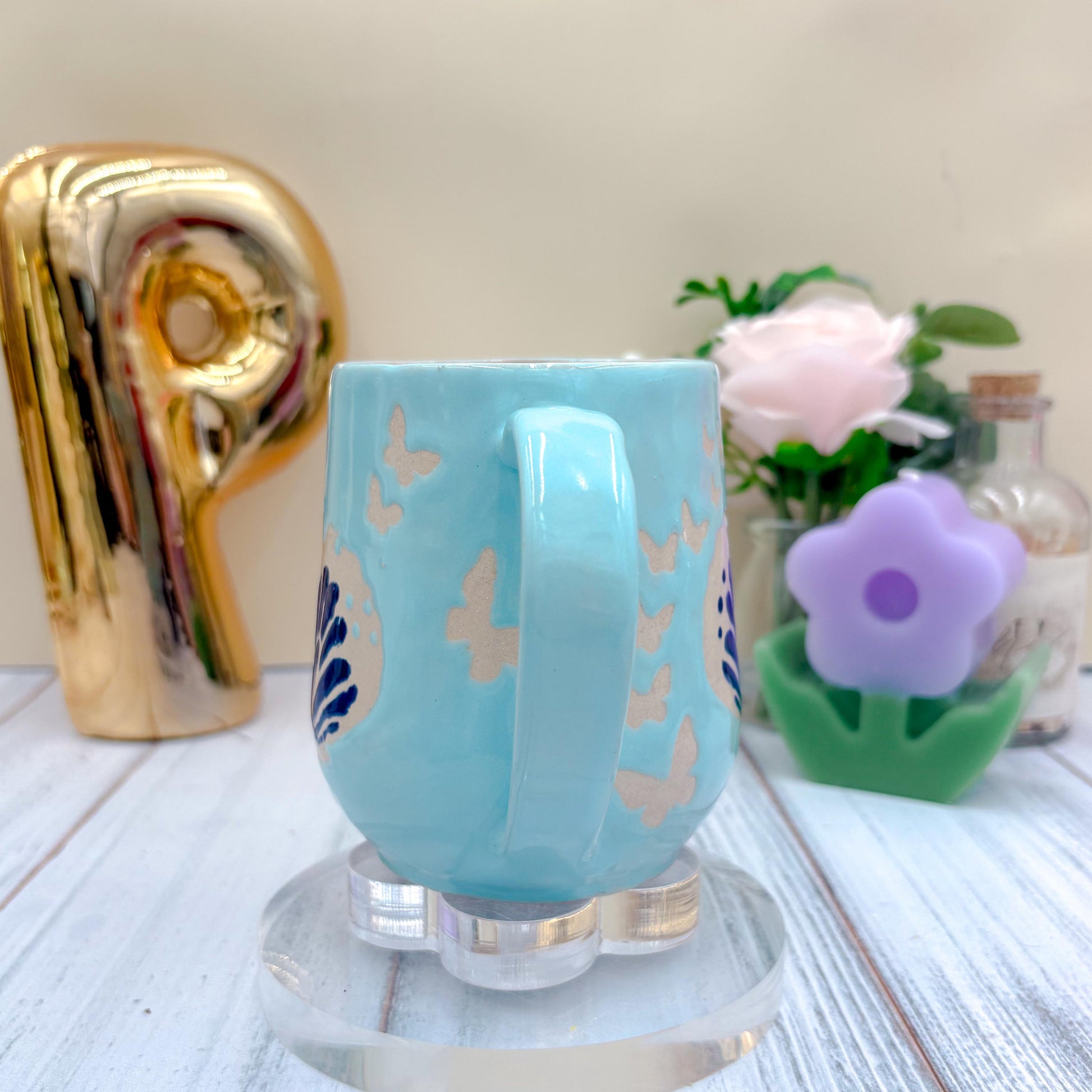 Blue Butterfly Ceramic Mug