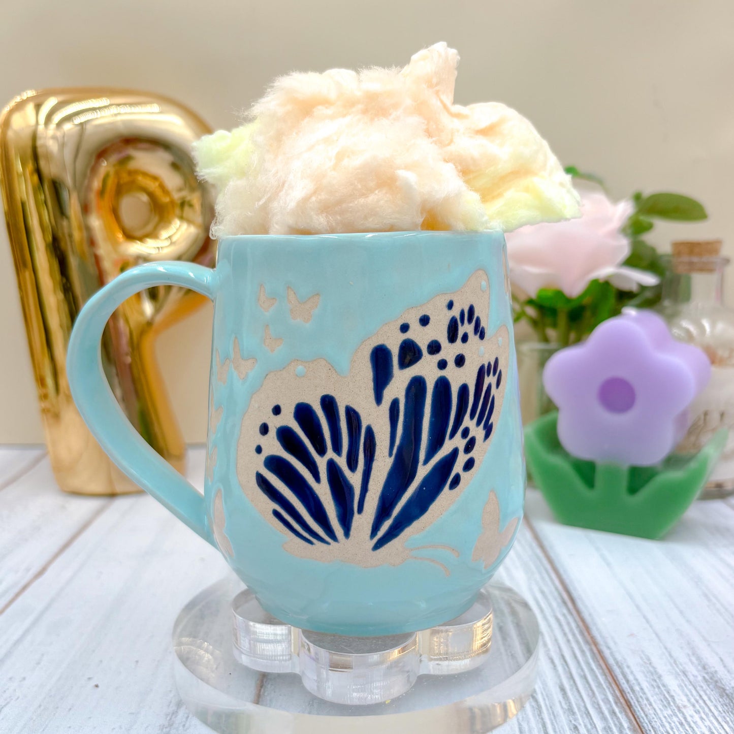 Blue Butterfly Ceramic Mug