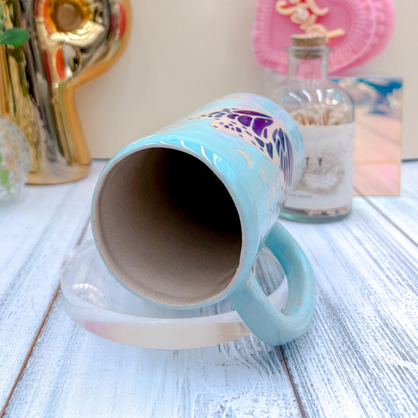 Blue Butterfly Ceramic Tumbler Mug