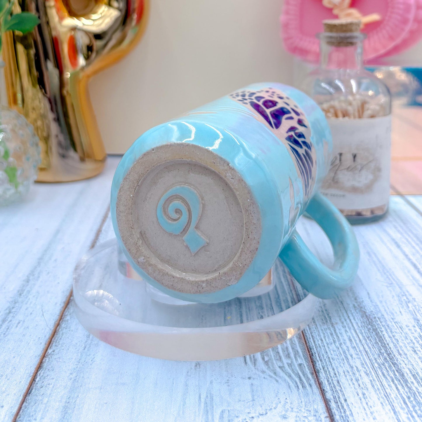 Blue Butterfly Ceramic Tumbler Mug
