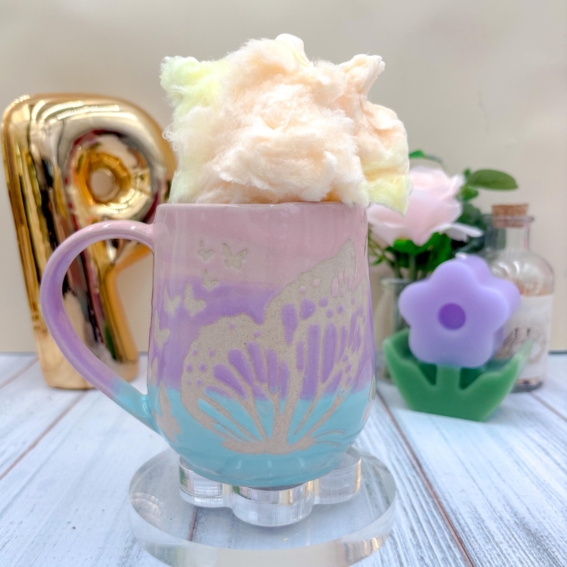 Blue Ombré Butterfly Ceramic Mug