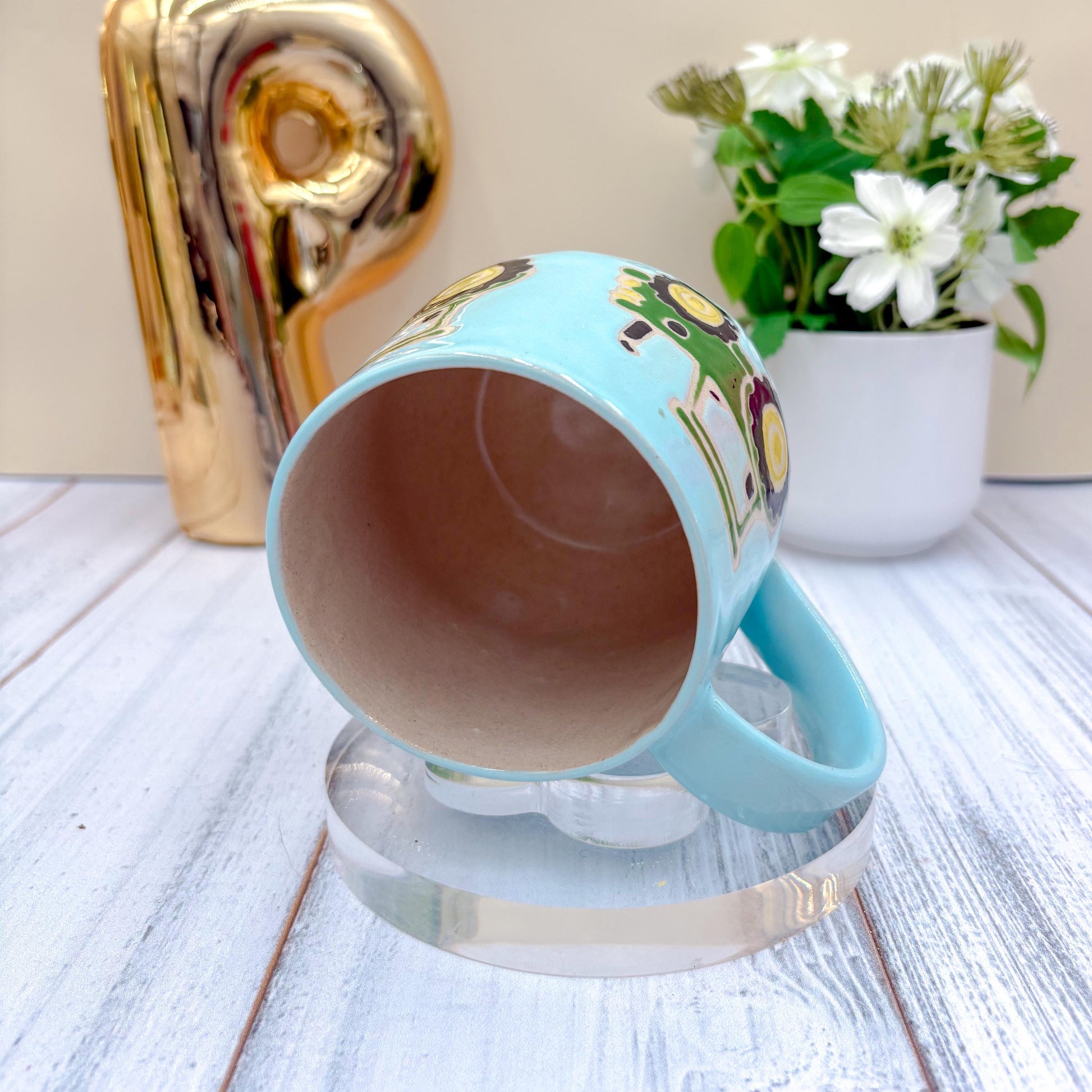 Blue Tractor Ceramic Mug