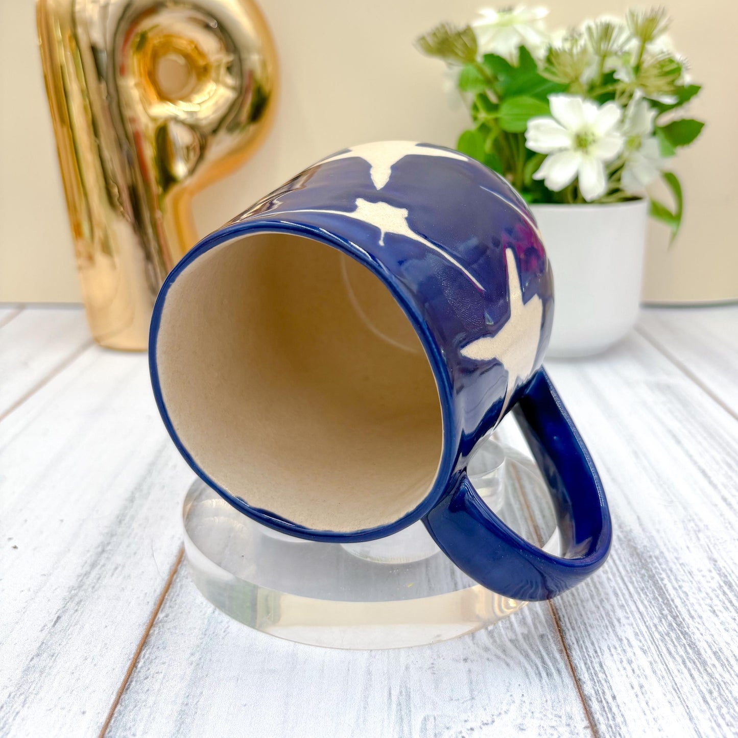 Dark Blue Airplane Ceramic Mug
