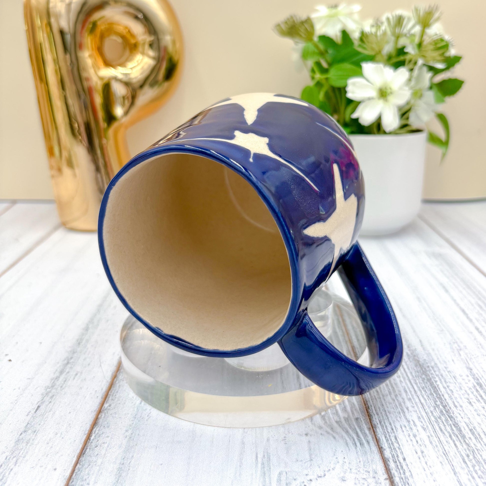 Dark Blue Airplane Ceramic Mug