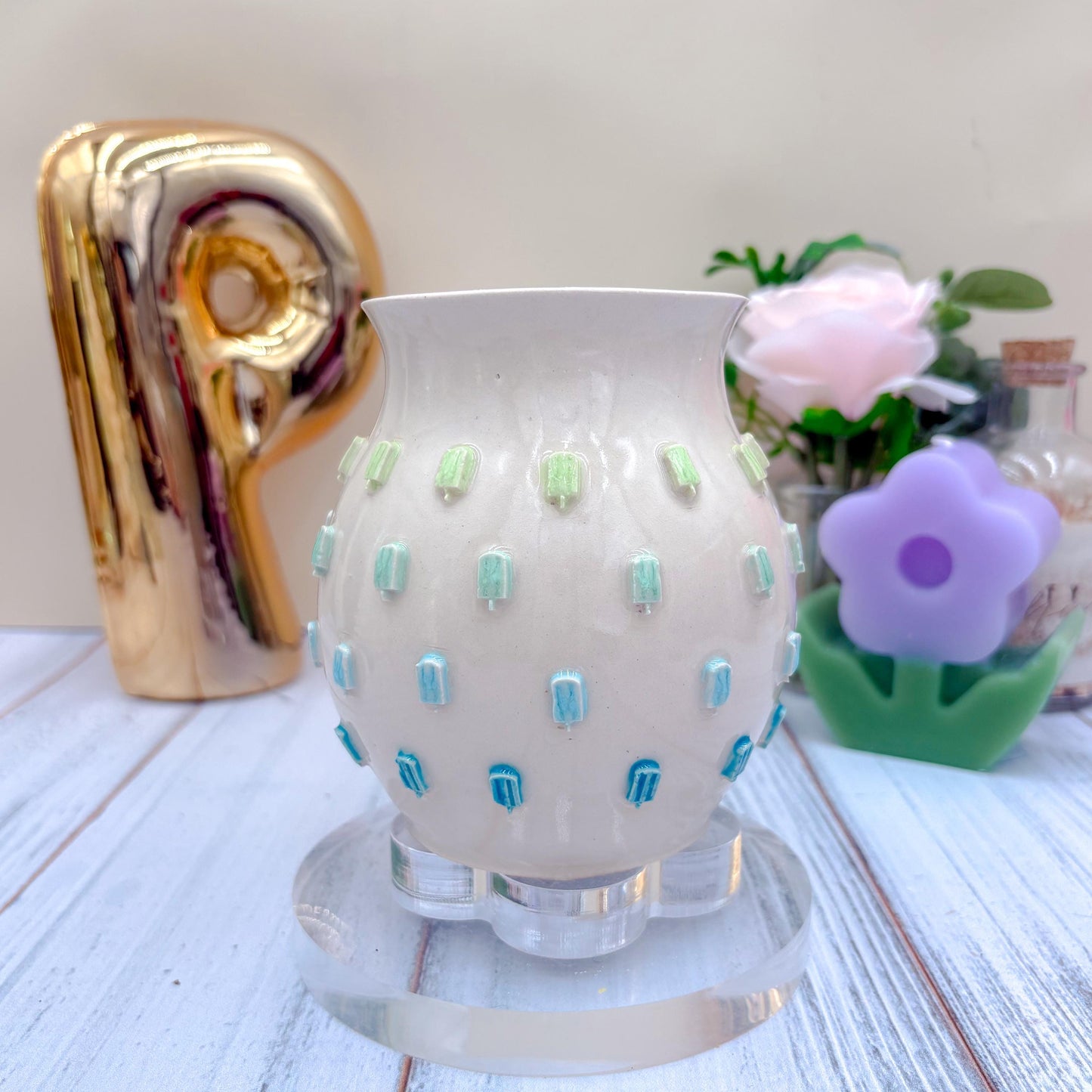 Blue Rainbow Ice Cream 20 Ounce Ceramic Mug, Ceramic Mug Handmade, Summer Gift Idea, Ice Cream Lovers, Ice Cream Mug For Mom, Ice CreamCup