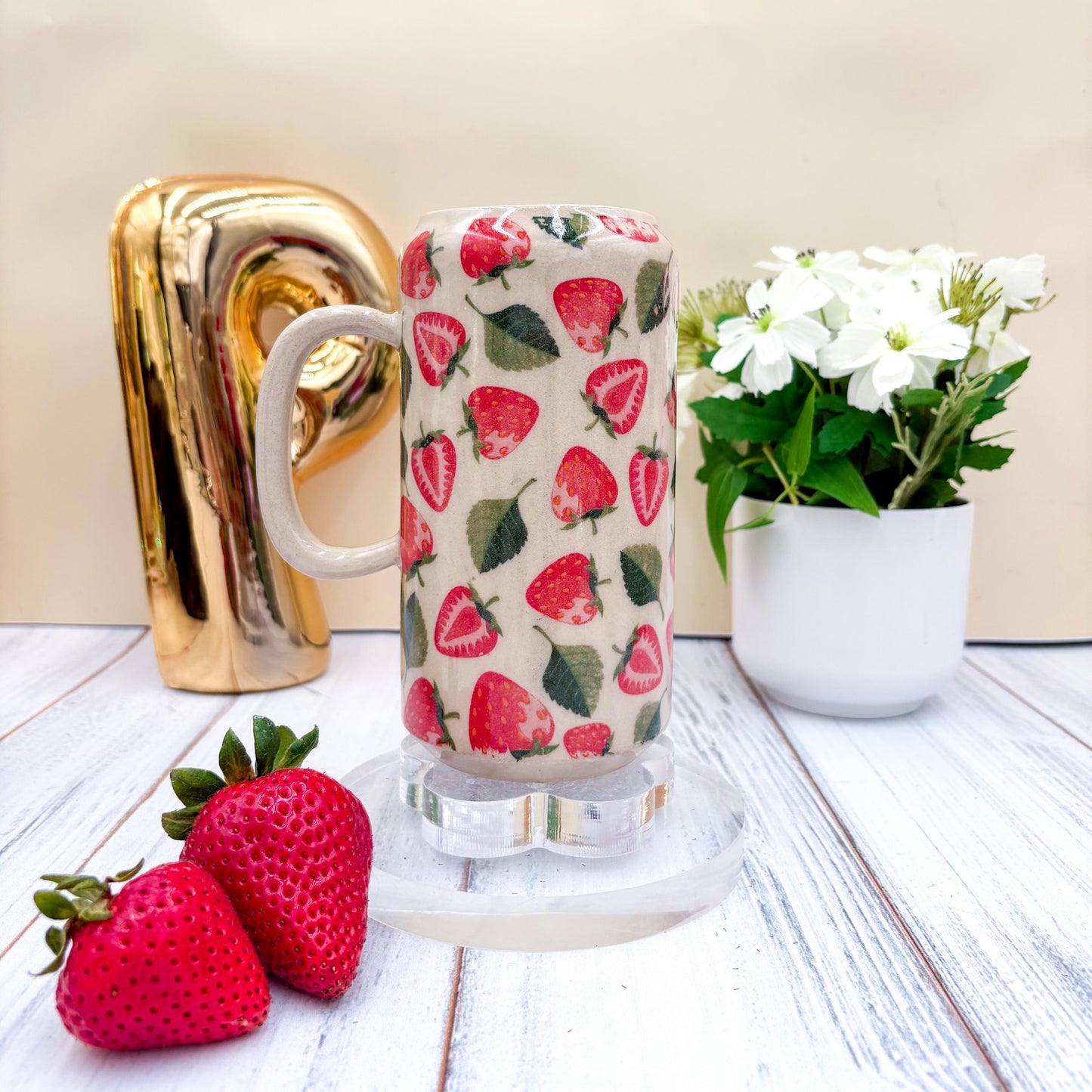 Strawberry Tumbler Ceramic Mug