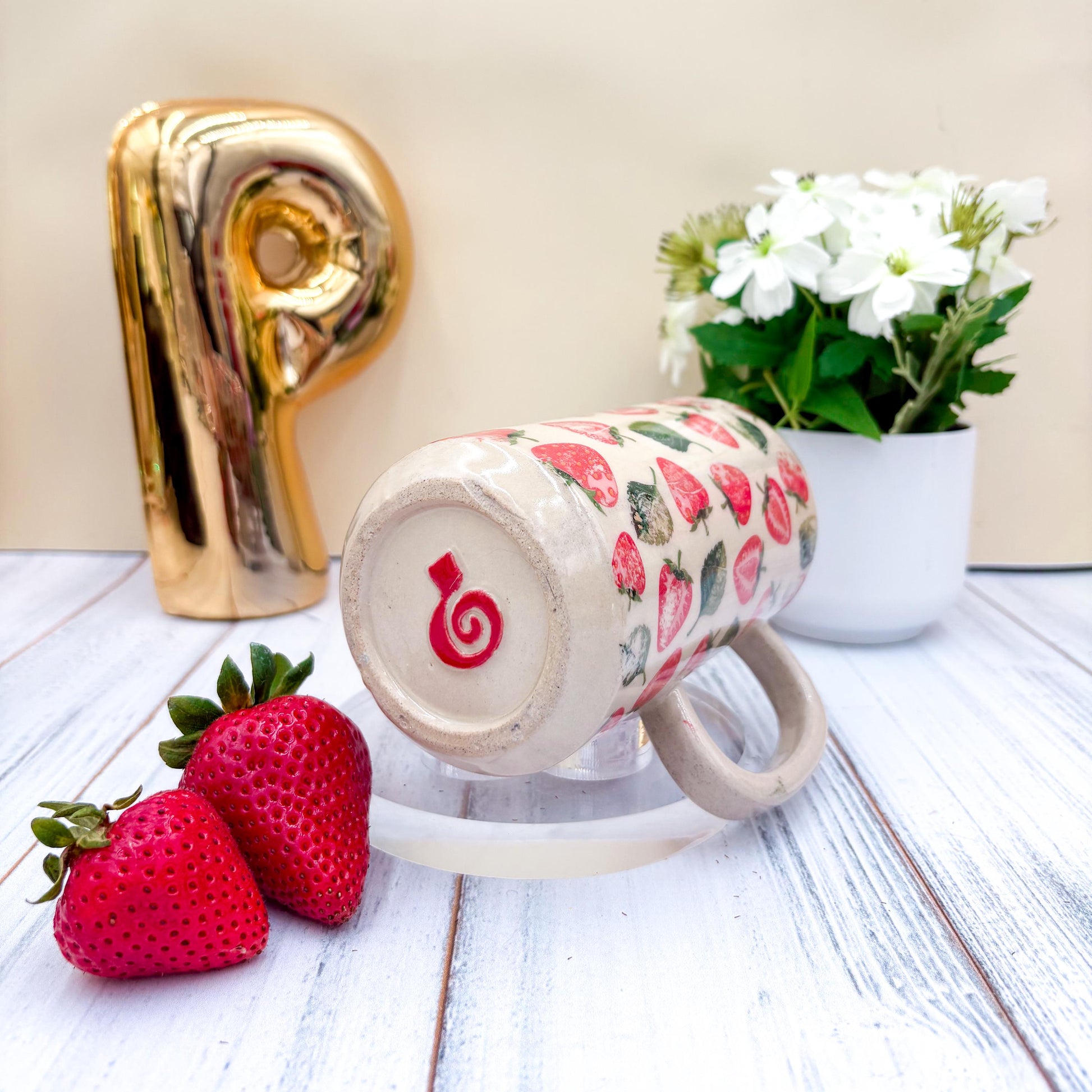 Strawberry Tumbler Ceramic Mug