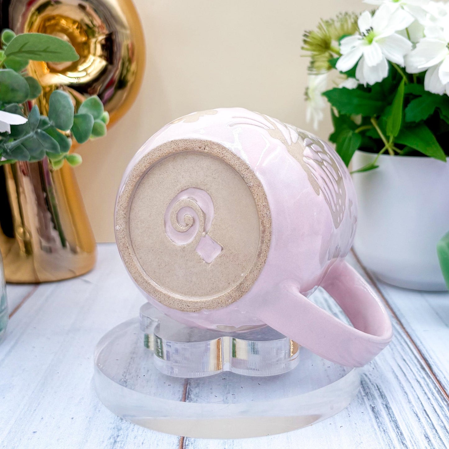 Light Pink Butterfly Ceramic Mug