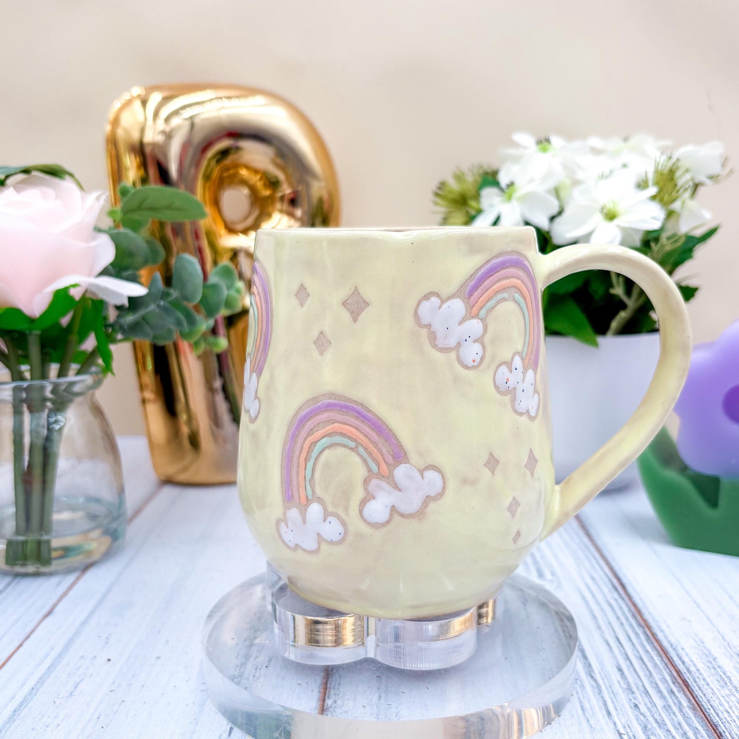 Yellow Rainbow 16 Ounce Ceramic Mug