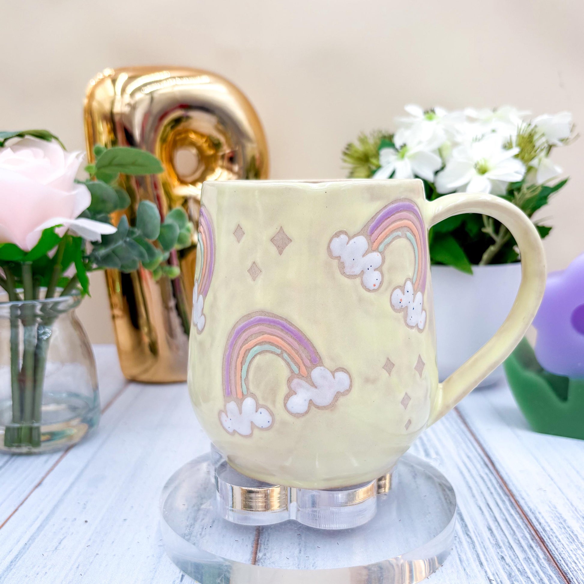 Yellow Rainbow 16 Ounce Ceramic Mug