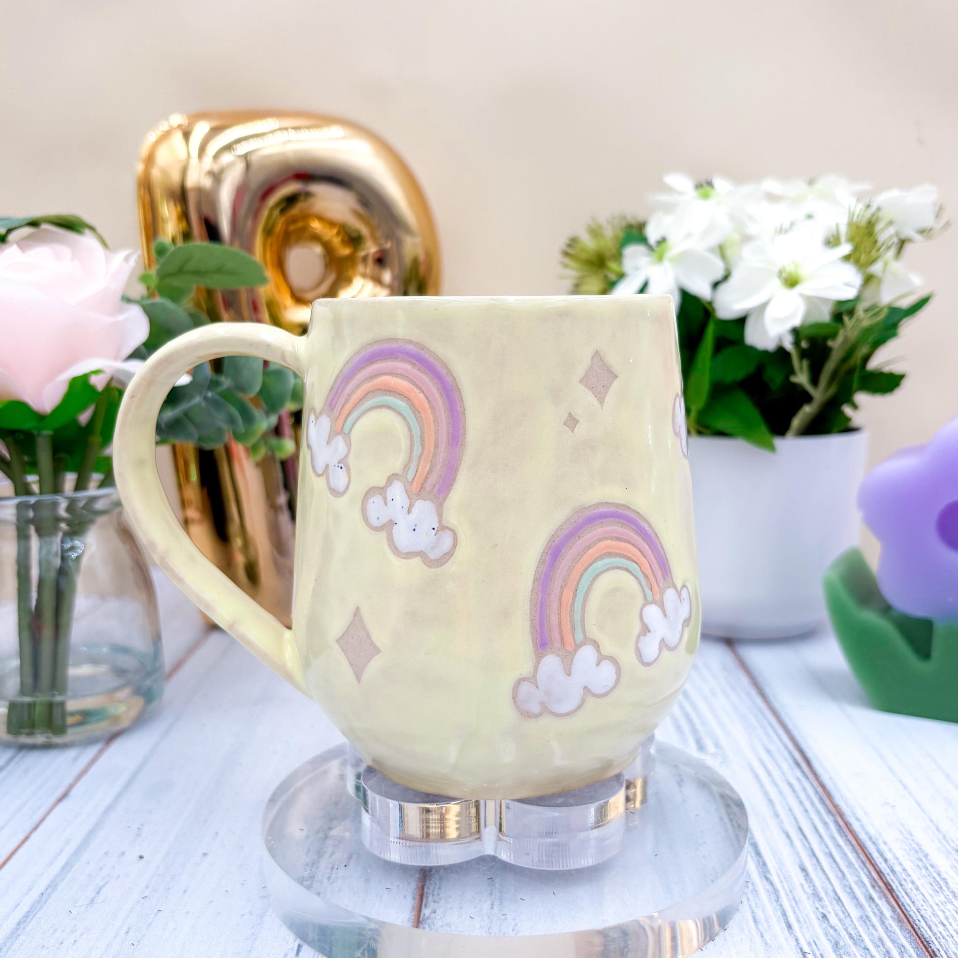 Yellow Rainbow 16 Ounce Ceramic Mug