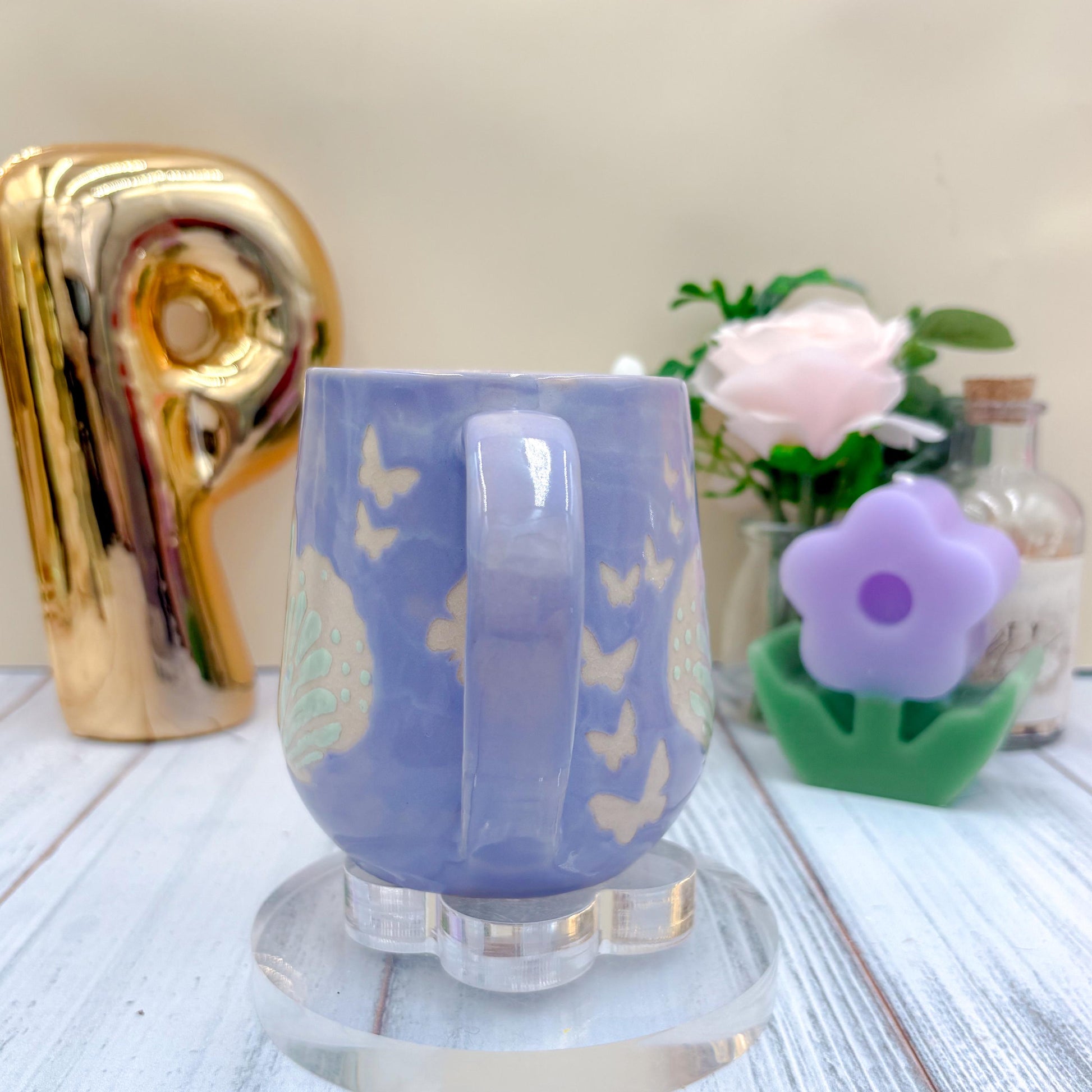 Lavender Butterfly Ceramic Mug