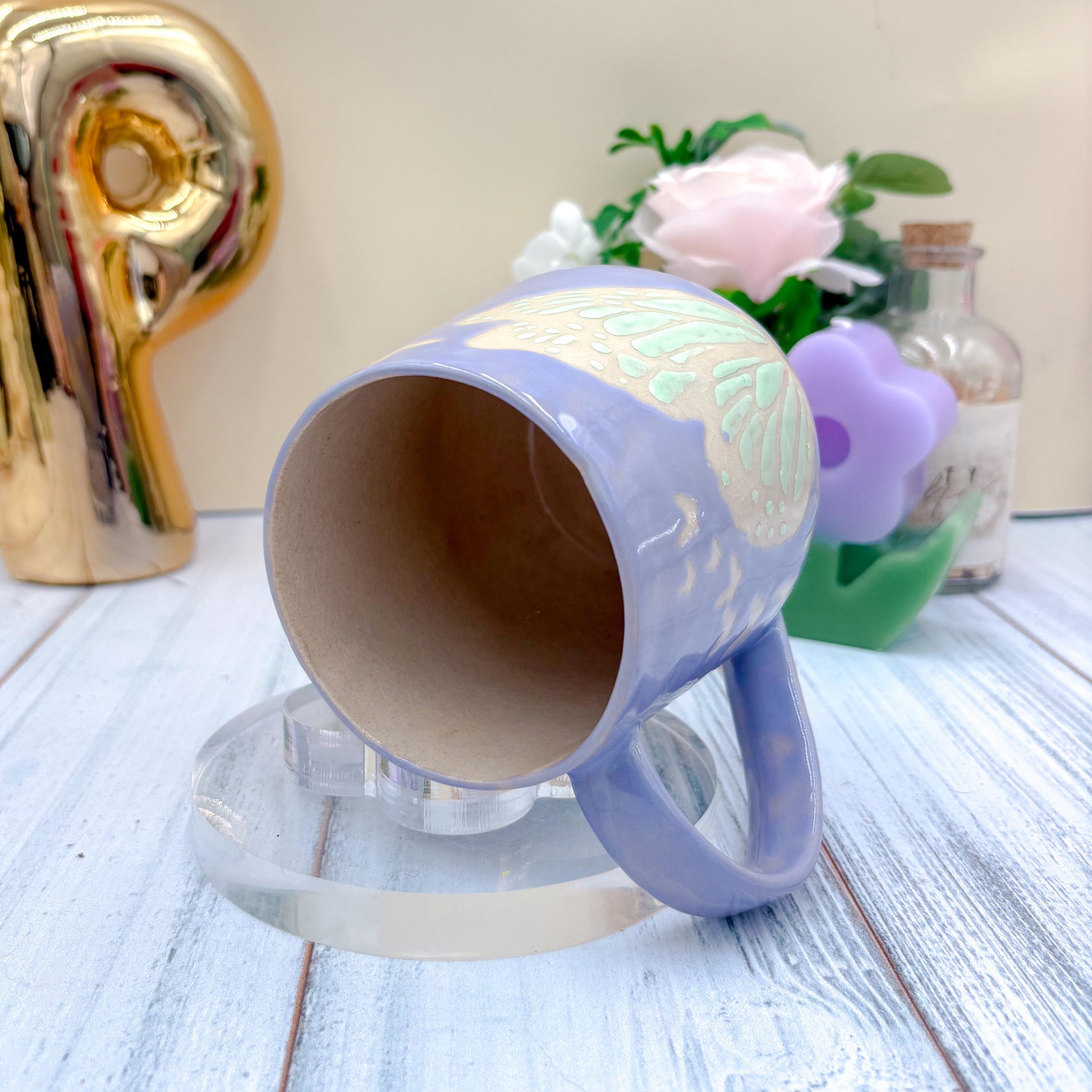 Lavender Butterfly Ceramic Mug